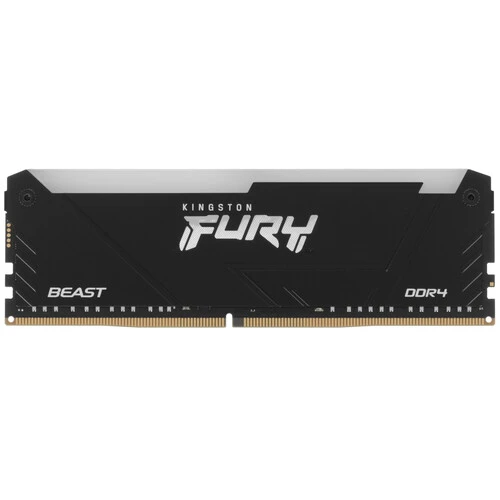 Оперативная память Kingston Fury Beast Black RGB KF432C16BB2A/8WP, DDR4, 8GB (1x8GB), 3200 MHz, CL16, с радиатором, RGB, чёрный