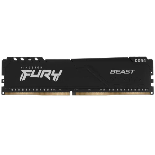 Оперативная память Kingston Fury Beast Black, DDR4, 16GB (1x16GB), 3200 MHz, CL16, с радиатором, черный
