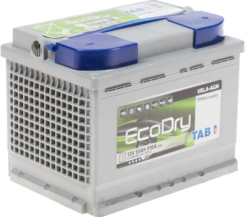 Купить Автомобильный аккумулятор TAB EcoDry 55 о.п. AGM [Пуск.ток: 510 ...