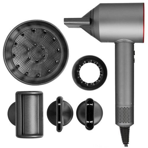 Фен Super hair dryer HD-08 серый/красный