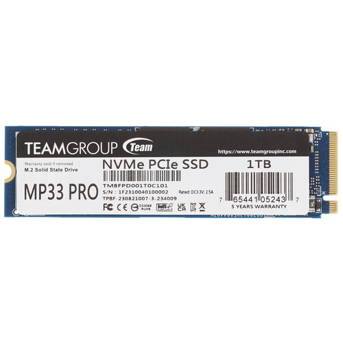 1000 ГБ M.2 NVMe накопитель TEAMGROUP MP33 PRO [TM8FPD001T0C101]