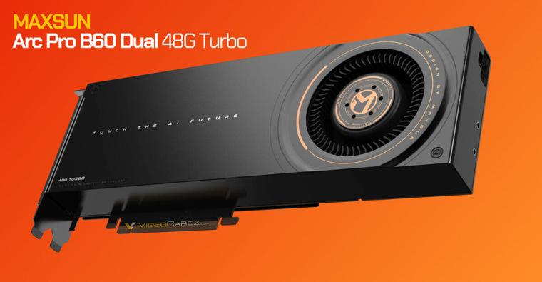 ⚡MaxSun готовит Arc Pro B60 Dual с 48 ГБ памяти и двумя GPU за $1200 ...