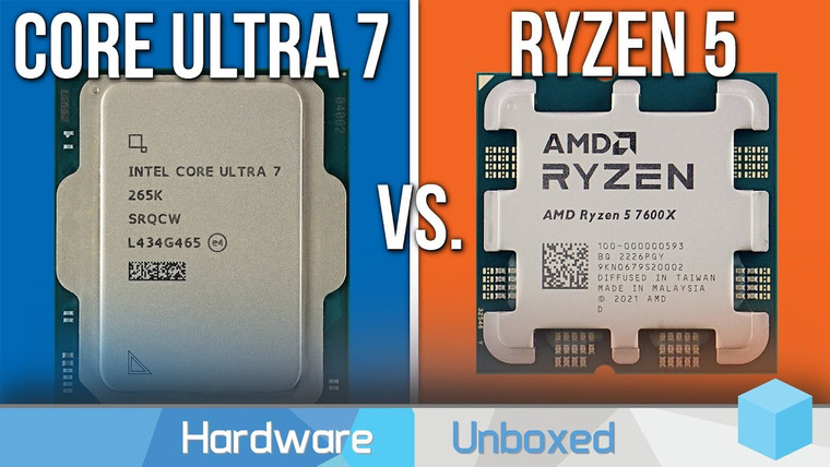 ⚡HUB сравнил Core Ultra 7 265K с Ryzen 9700X и Ryzen 7600X при