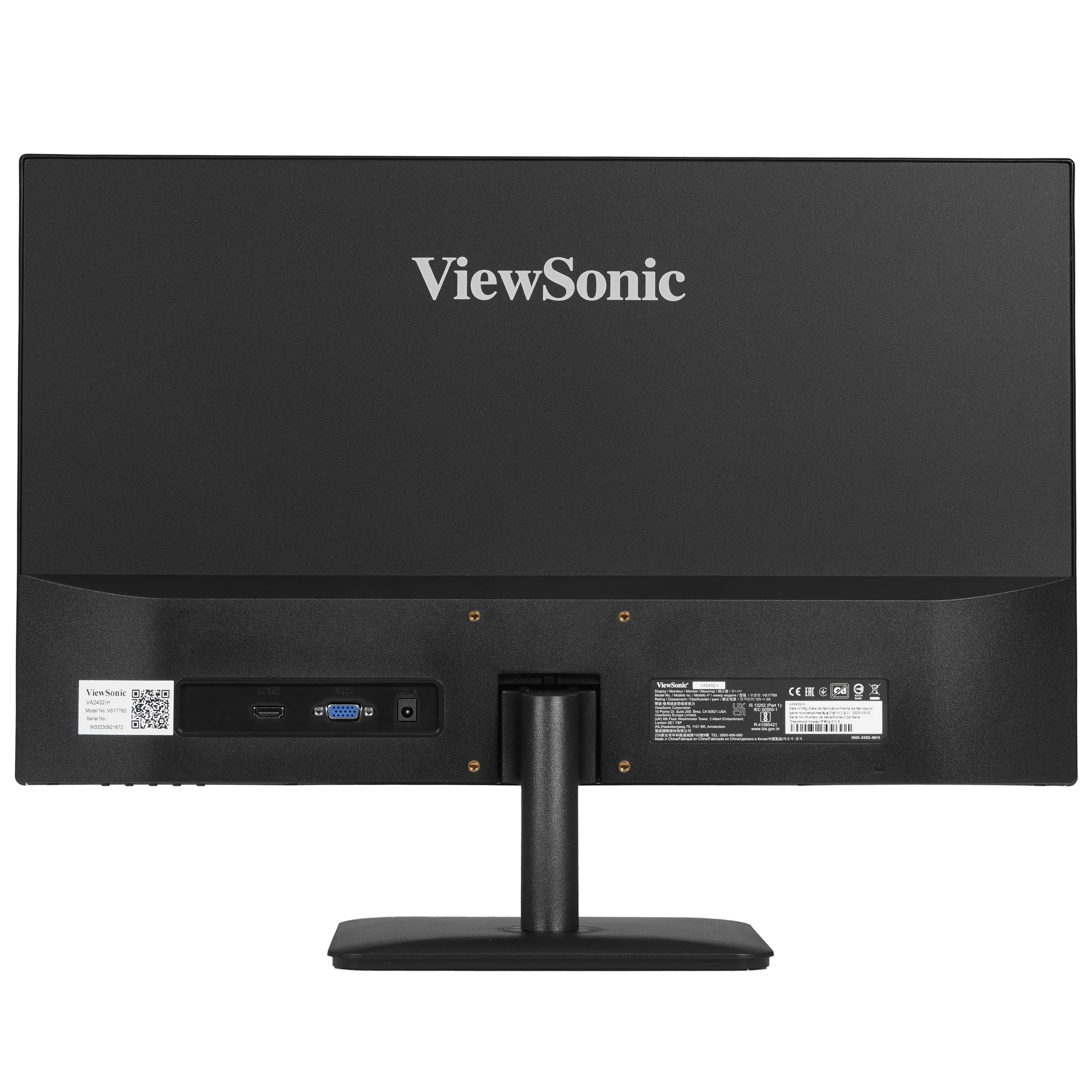 Монитор 23.8' ViewSonic VA2432-H-2 IPS 1920x1080, 75 Гц, 1 мс (MPRT), 16:9, 250 кд/м², VGA, HDMI 1.4, 3.5 Jack, HDR10, FreeSync, черный, фото7