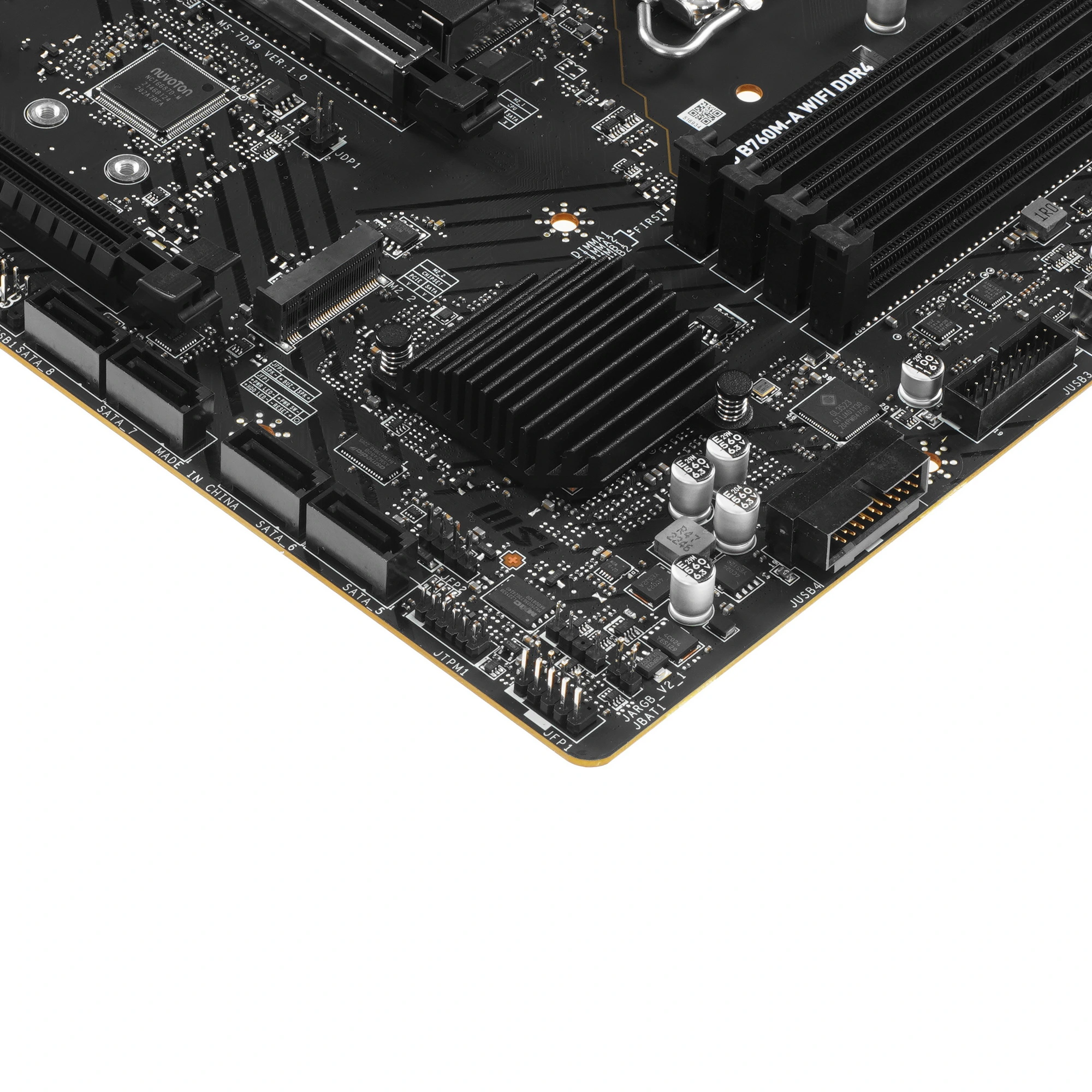 Материнская плата MSI PRO B760M-A WIFI DDR4, LGA1700, Intel B760, 4xDDR4, 4xSATA, 2xM.2, 2xPCIe x16, 1xPCIe x1, DisplayPort, HDMI, 1x2.5Gb LAN, 3x3.5 мм, 7.1, microATX, фото5