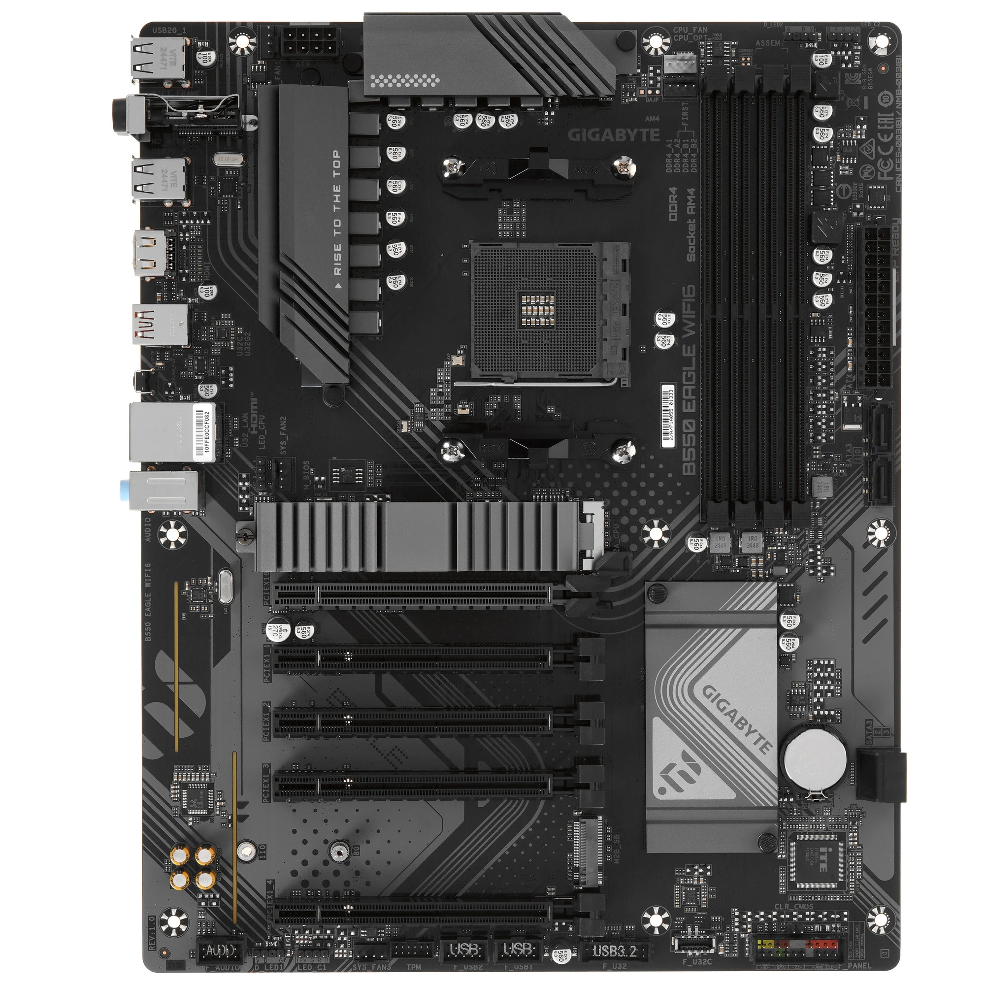 Материнская плата Gigabyte B550 EAGLE WIFI6, AM4, AMD B550, 4xDDR4, 4xSATA, 2xM.2, 3xPCIe x16, HDMI, 1xGb LAN, USB Type-C, 3x3.5 мм, 7.1, ATX, фото2