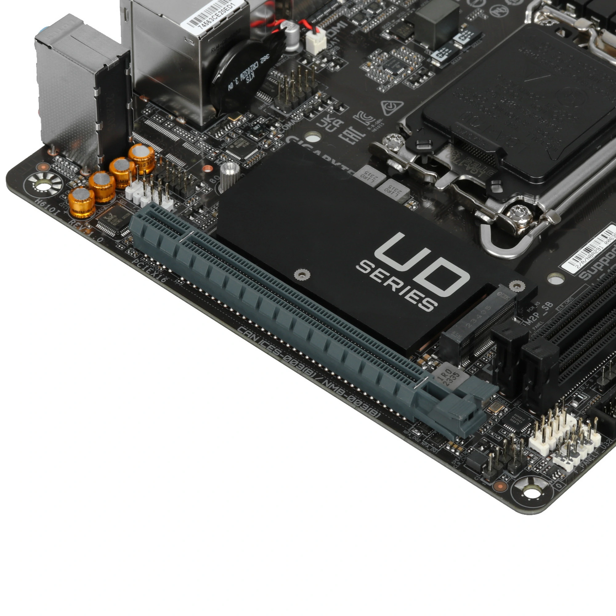 Материнская плата GIGABYTE H610I, LGA1700, Intel H610, 2xDDR5, 4xSATA, 1xM.2, 1xPCIe 4.0 x16, DisplayPort, HDMI, D-Sub, 1x1Gb LAN, 3x3.5 мм, 7.1, mini-ITX, фото7