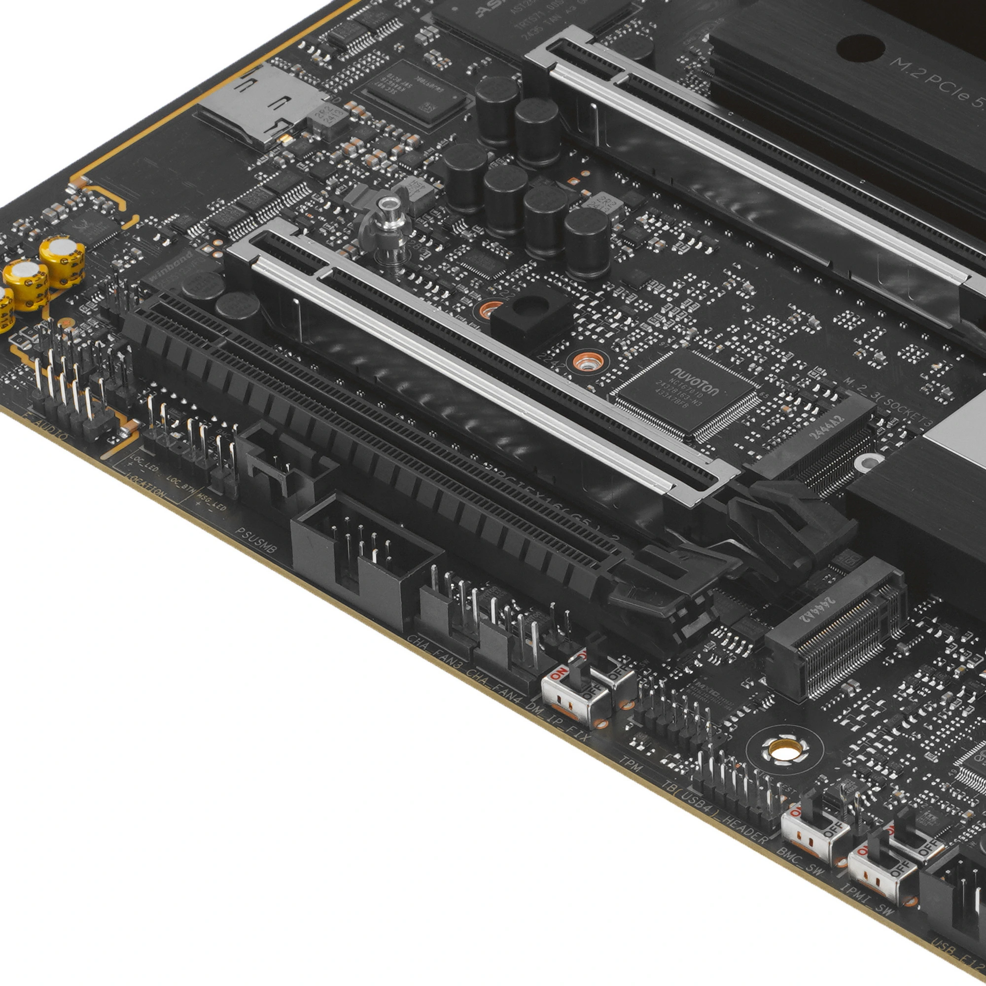 Материнская плата ASUS Pro WS Z890-ACE SE, LGA1851, Intel Z890, 4xDDR5, 4xSATA, 4xM.2, 3xPCIe x16, HDMI, D-Sub, USB Type-C, 3x10Gb LAN, 2x3.5 мм, 7.1, ATX, фото4