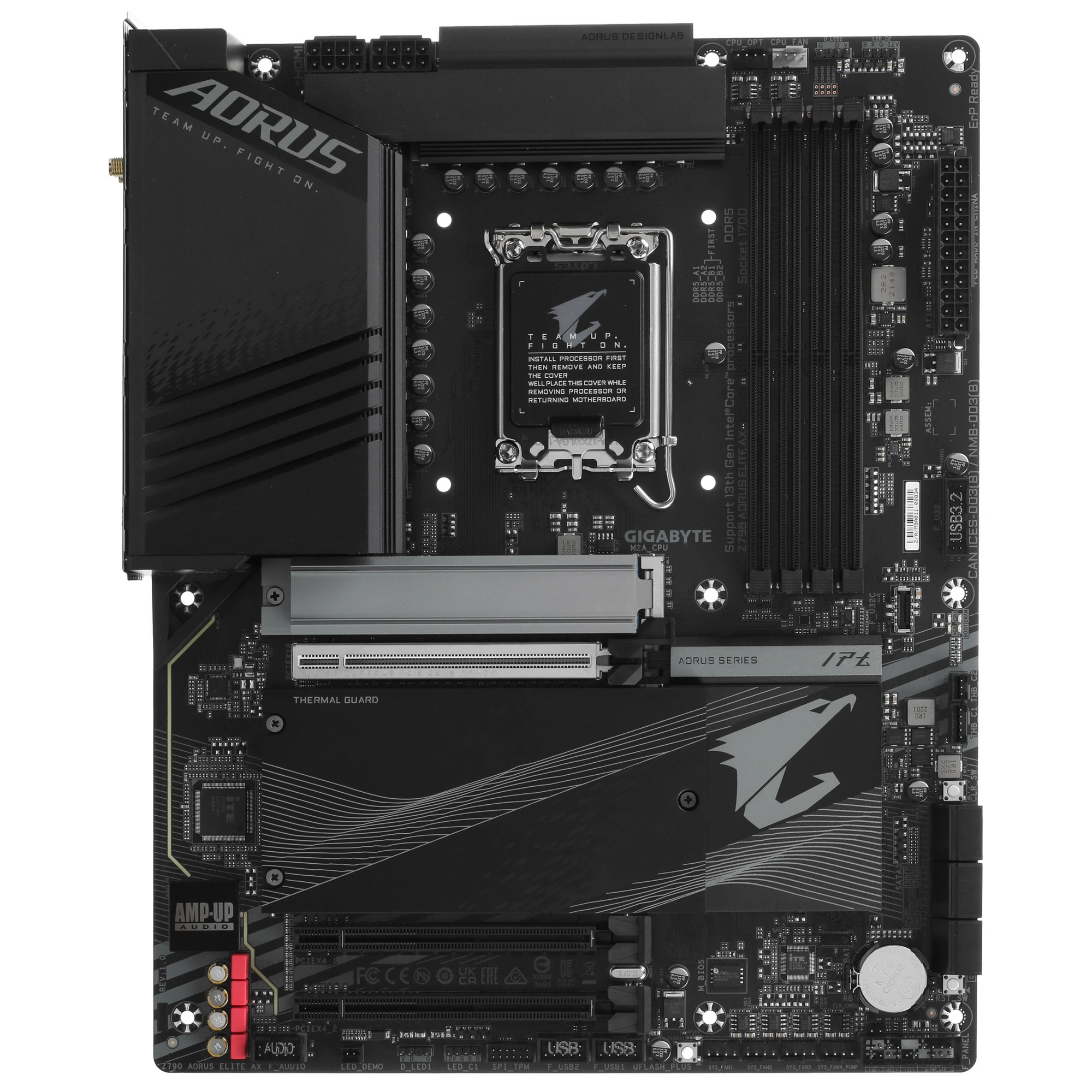 Материнская плата GIGABYTE Z790 AORUS ELITE AX, LGA1700, Intel Z790, 4xDDR5, 6xSATA, 4xM.2, 3xPCIe x16, DisplayPort, HDMI, 1x2.5Gb LAN, USB Type-C, 2x3.5 мм, 7.1, ATX, фото2