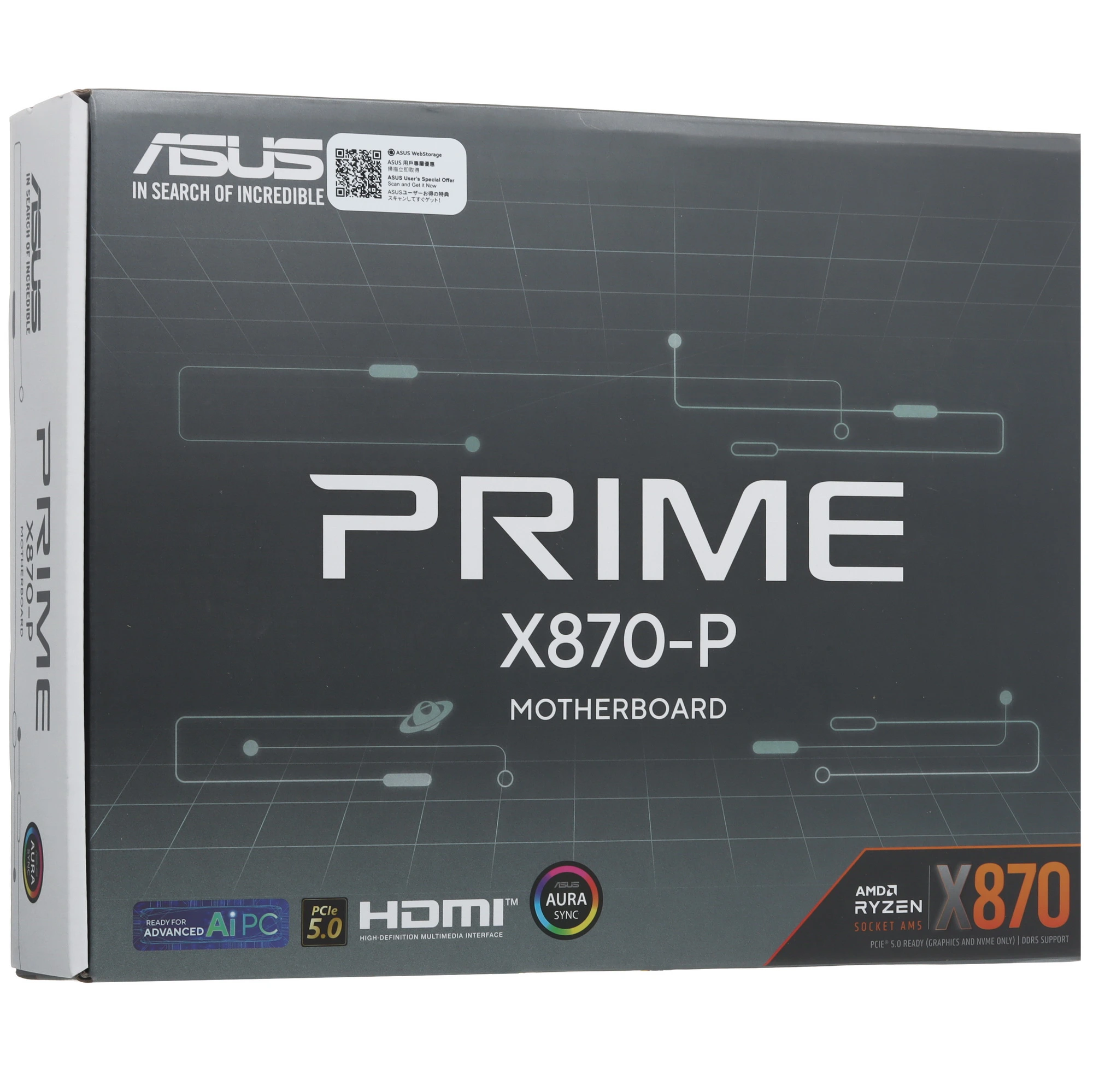 Материнская плата ASUS PRIME X870-P, AM5, AMD X870, 4xDDR5, 4xSATA, 4xM.2, 1xPCIe 5.0 x16, 1xPCIe 4.0 x16, 1xPCIe x1, HDMI, 1x2.5Gb LAN, USB Type-C, 3x3.5 мм, 7.1, ATX, фото16