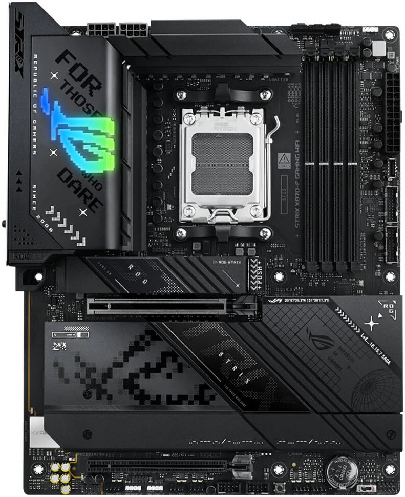 Материнская плата ASUS ROG STRIX X870-F GAMING WIFI, AM5, AMD X870, 4xDDR5, 2xSATA, 4xM.2, 1xPCIe 5.0 x16, 1xPCIe 4.0 x4, DisplayPort, HDMI, 1x2.5Gb LAN, USB Type-C, 2x3.5 мм, 7.1, ATX, фото16