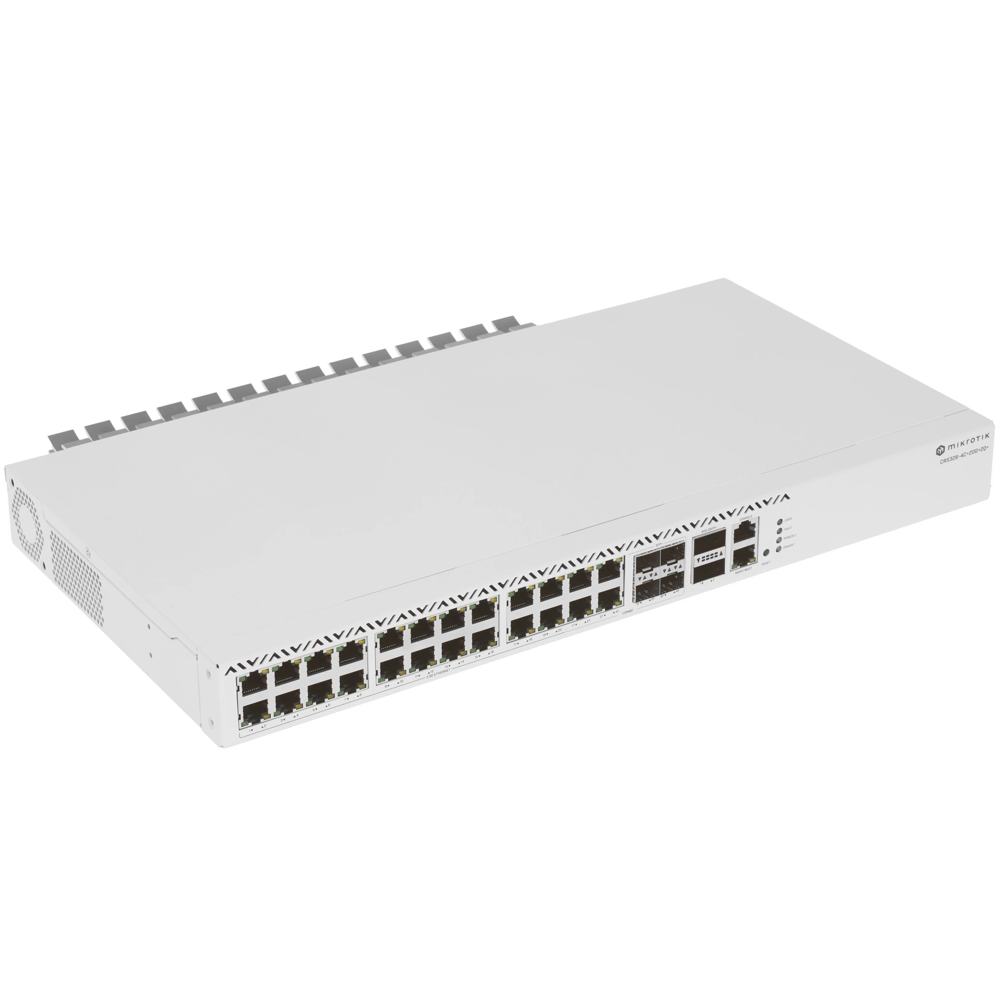 Коммутатор MikroTik CRS326-4C+20G+2Q+RM, 20×2.5 Гбит/с + 4×Combo + 2×40 Гбит/с QSFP+, управляемый