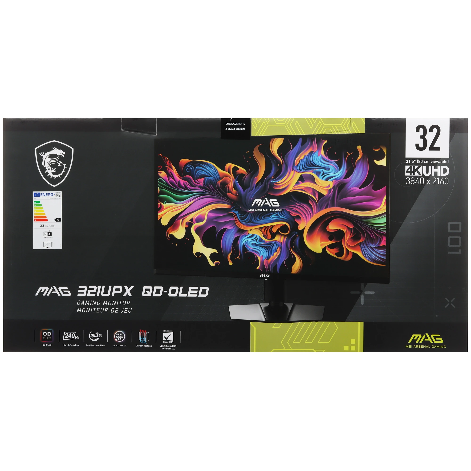 Монитор 31.5' MSI MAG 321UPX QD-OLED 3840x2160, 240 Гц, 0.03 мс, 16:9, 1000 кд/м², DisplayHDR True Black 400, DP 1.4a, HDMI 2.1, USB-C, 3.5 Jack, Adaptive-Sync, PIP, черный, фото13