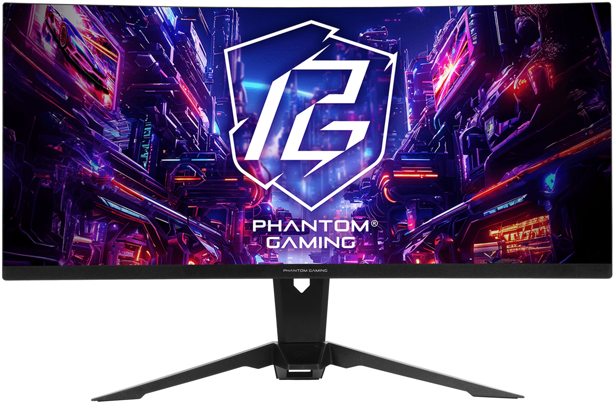 Монитор 34" AsRock Phantom Gaming PG34QRT2B VA 3440x1440, 180 Гц, 1 мс, 21:9, 500 кд/м², 2xHDMI, 2xDisplayPort, изогнутый экран, Flicker Free, Low Blue Light, черный