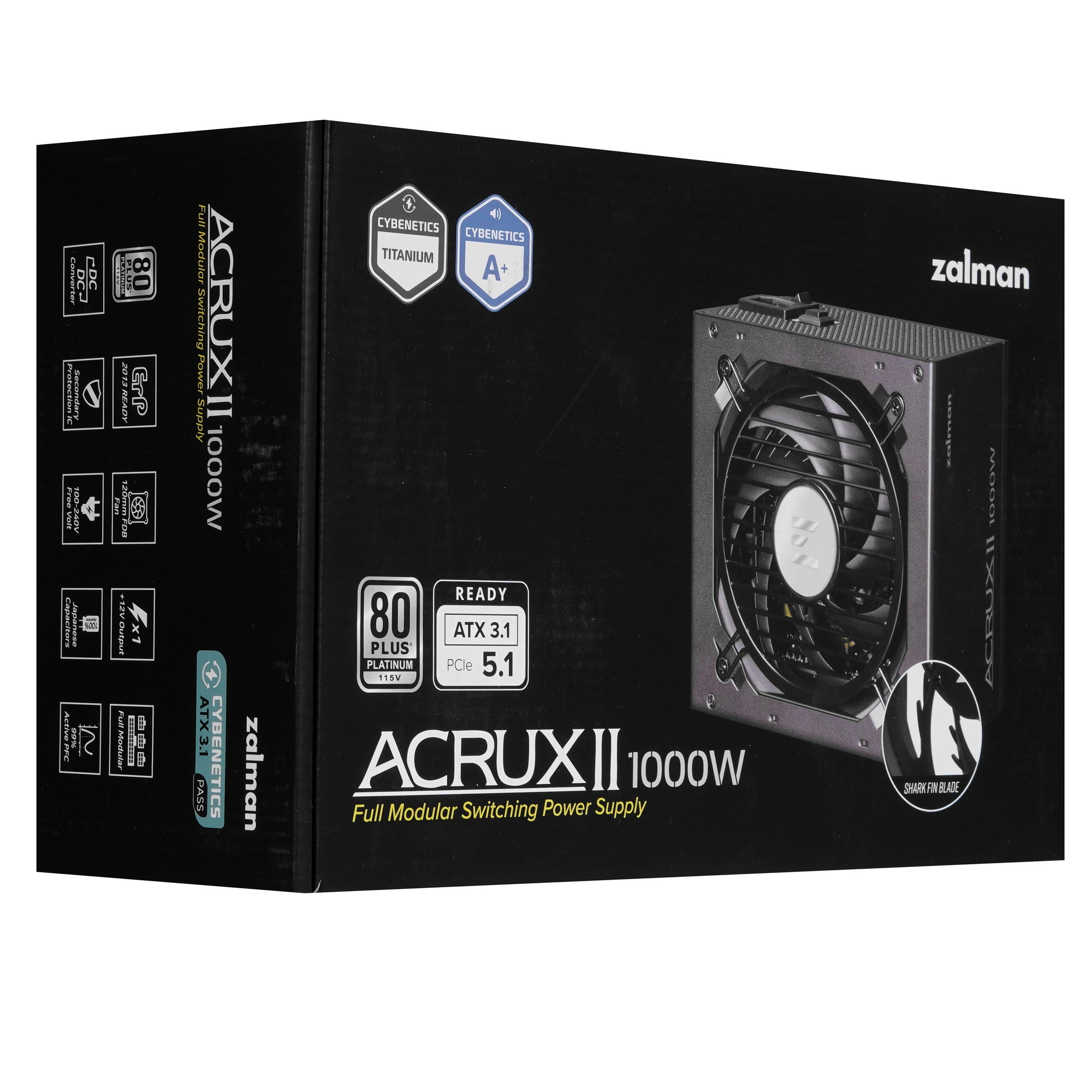 Блок питания Zalman ZM1000-ARX2 1000W, 1000Вт, 80+ Platinum, 120мм, модульный, черный, вид 9