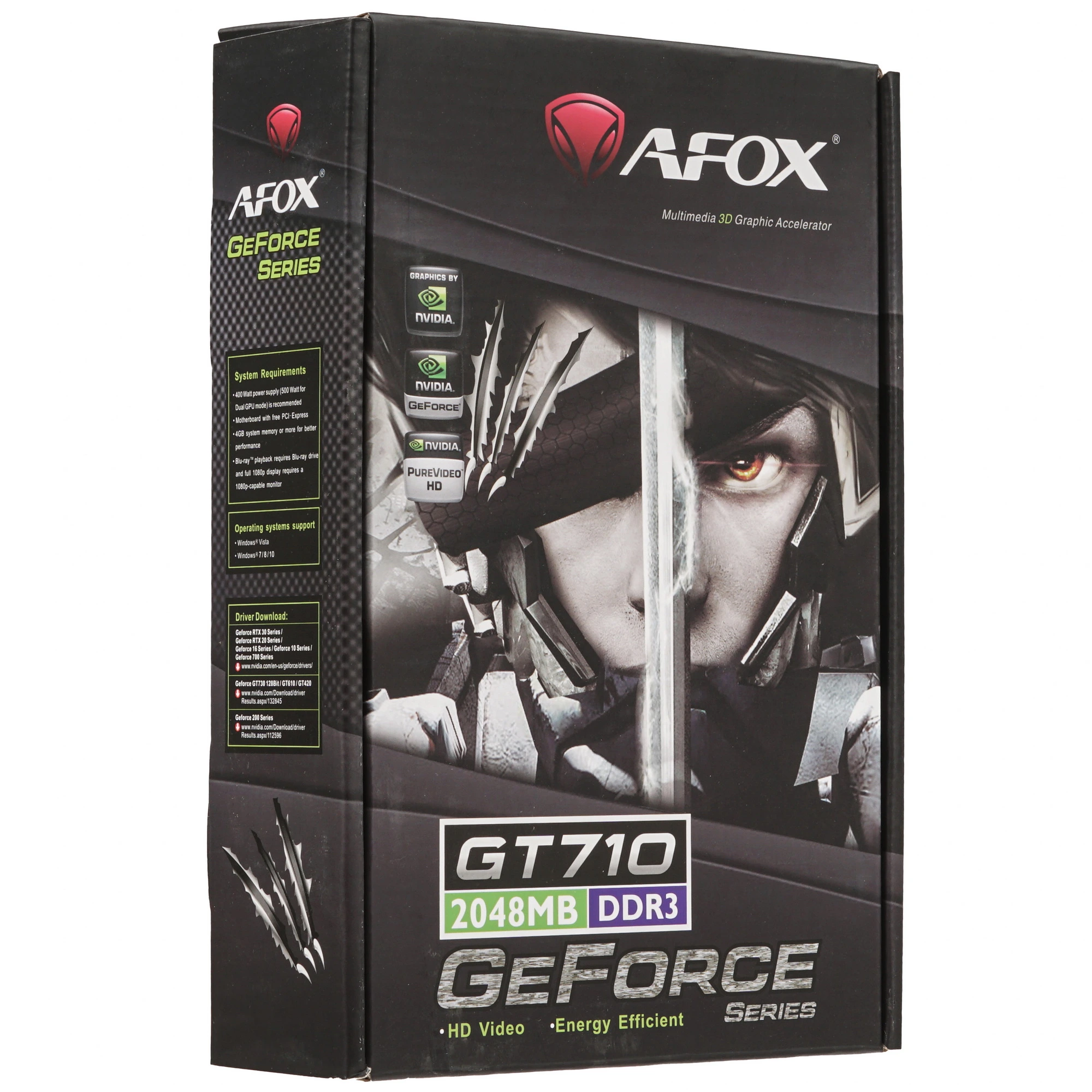 Видеокарта AFOX GeForce GT 710, 2 GB DDR3, 64 bit, HDMI, DVI-D, VGA, GPU 954 MHz, фото8