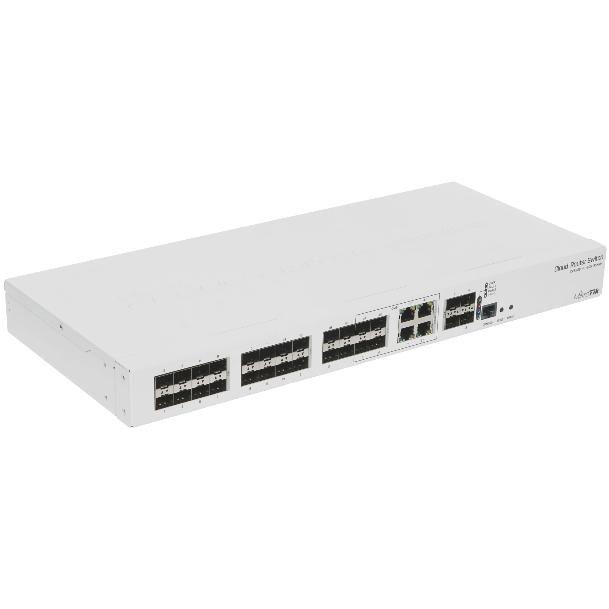 Коммутатор MikroTik CRS328-4C-20S-4S+RM, 20×1 Гбит/с SFP + 4×10 Гбит/с SFP+ + 4×Combo (RJ45/SFP+), управляемый