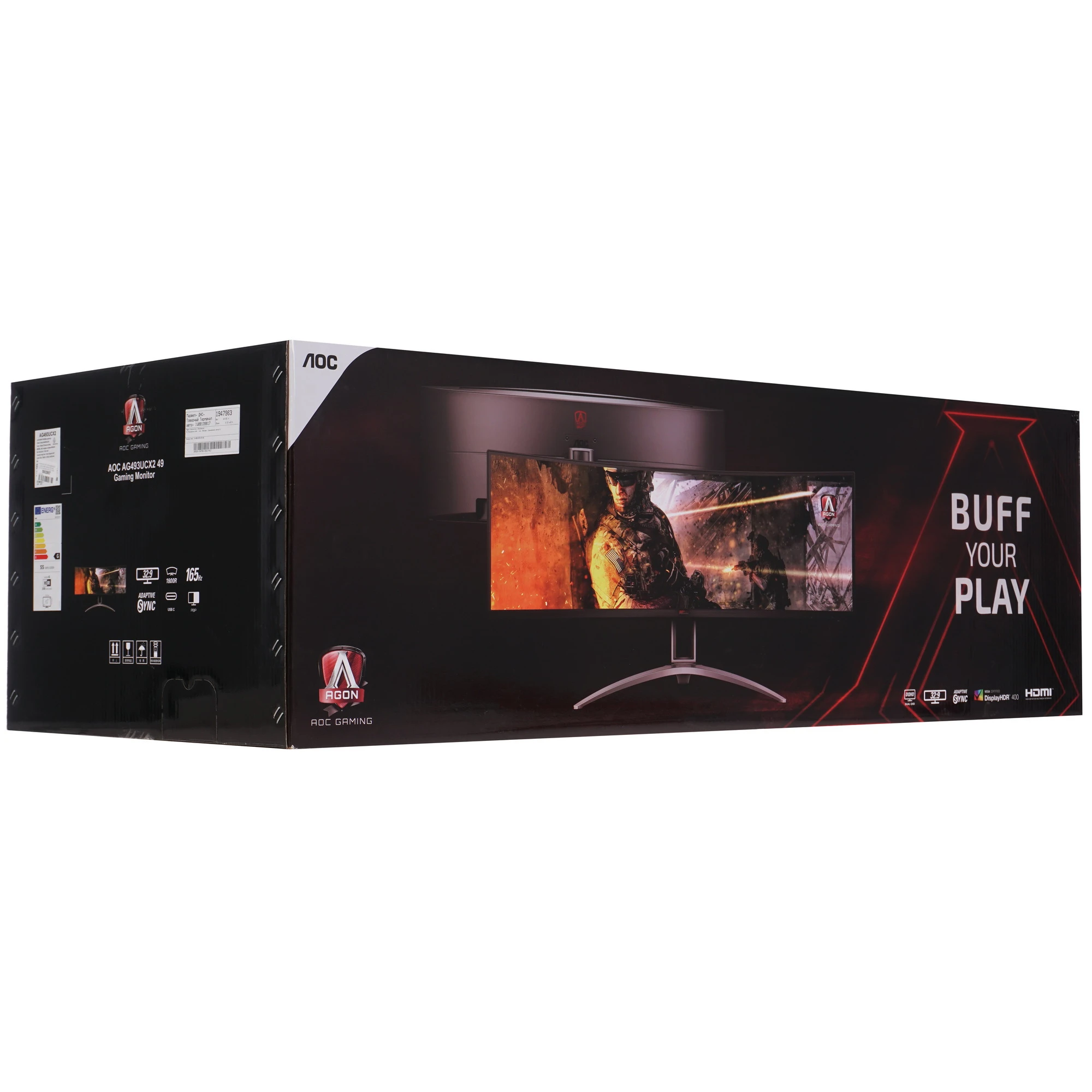 Монитор 48.8' AOC AG493UCX2 VA 5120x1440, 165 Гц, 1 мс, 32:9, 400 кд/м2, 3xHDMI, 1xDP, 1xUSB-C, изогнутый, черный, фото14