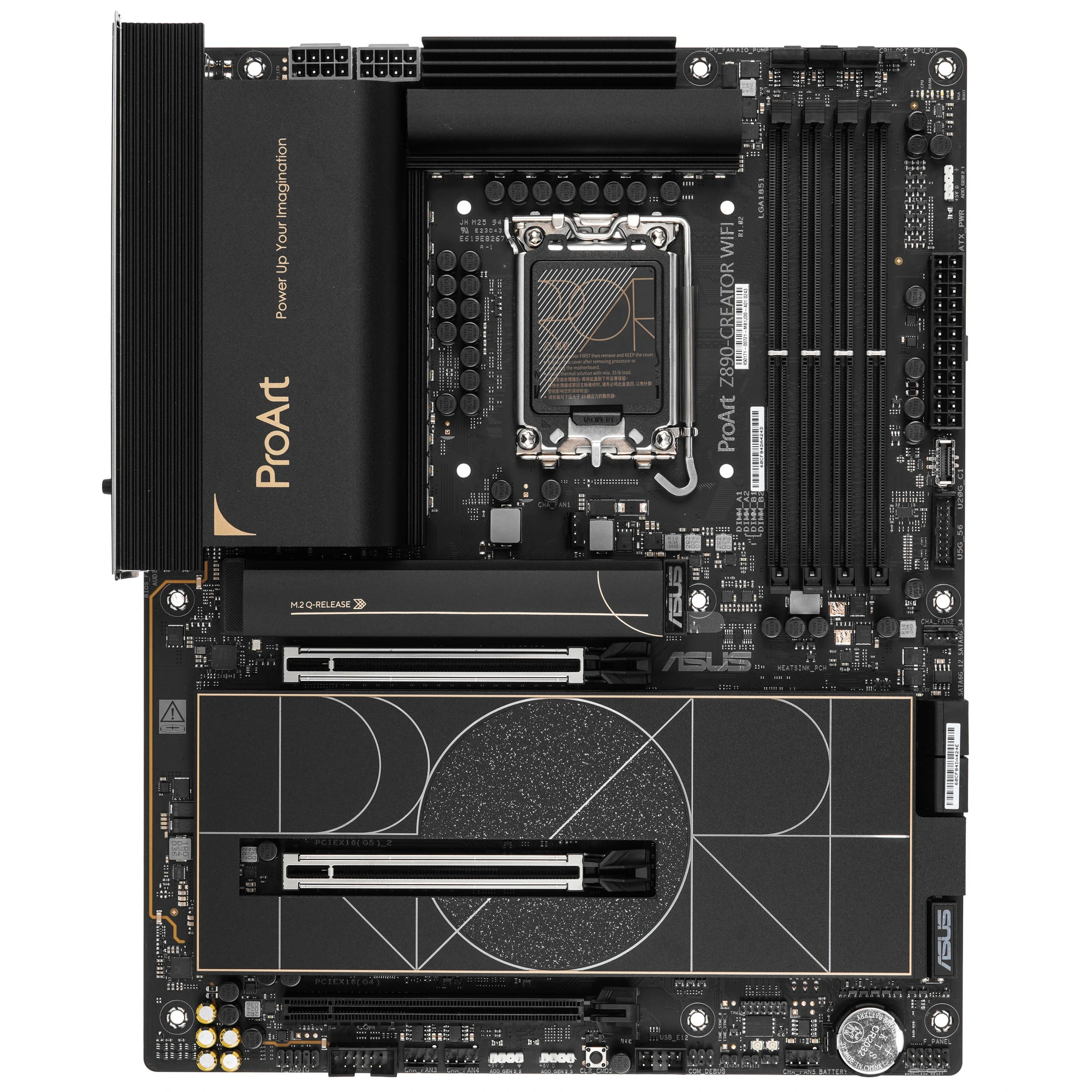 Материнская плата ASUS ProArt Z890-CREATOR WIFI, LGA1851, Intel Z890, 4xDDR5, 4xSATA, 5xM.2, 1xPCIe 5.0 x16, HDMI, USB Type-C, 2x10Gb LAN, Thunderbolt, 2x3.5 мм, 7.1, ATX