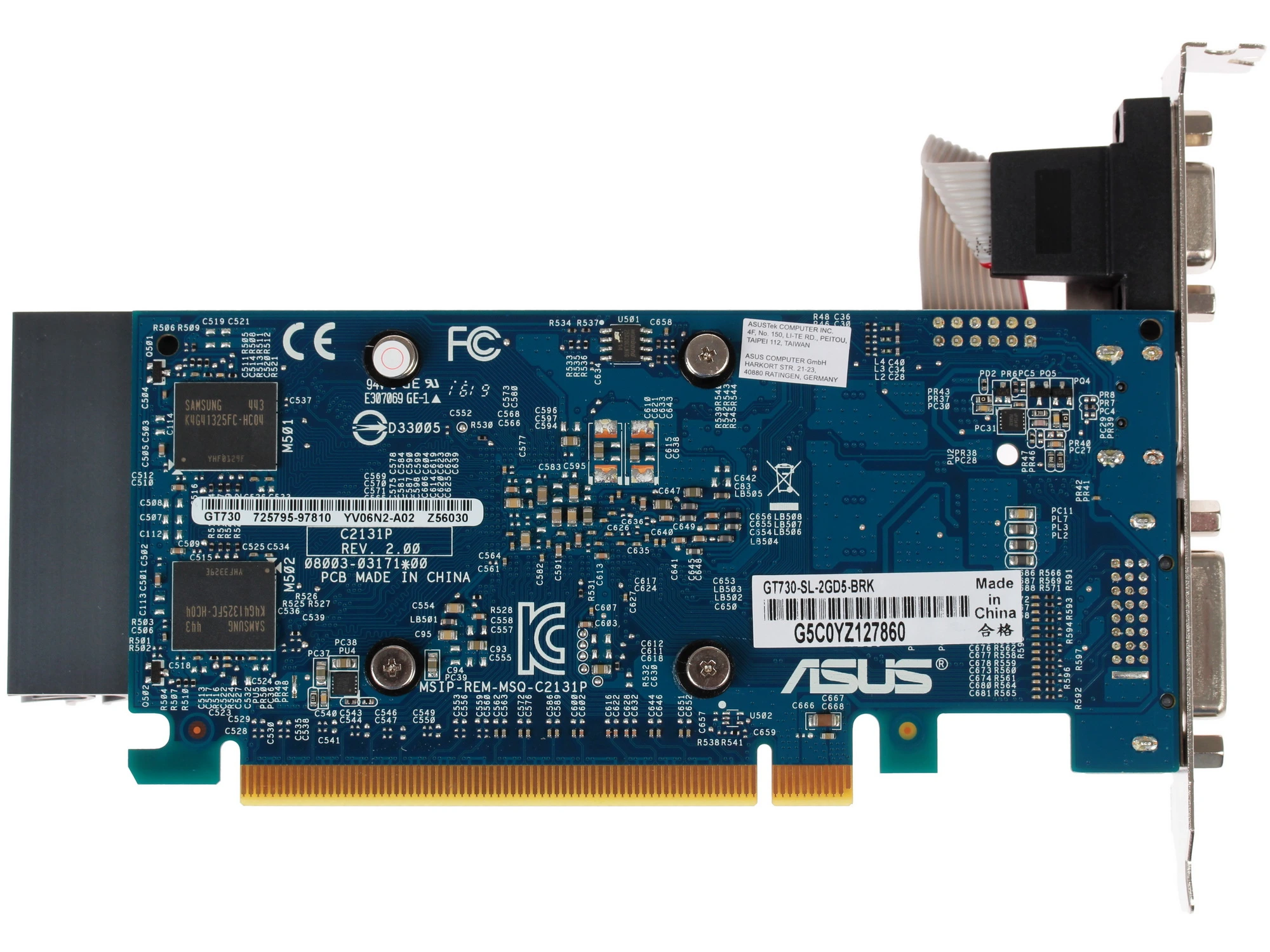 Видеокарта Asus GeForce GT 730, 2 GB GDDR5, 64 bit, HDMI, DVI-D, VGA, GPU 902 MHz, фото2