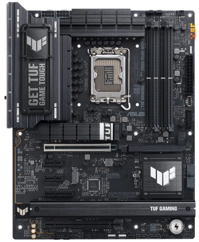 Материнская плата ASUS TUF GAMING Z890-PLUS WIFI, LGA1851, Intel Z890, 4xDDR5, 4xSATA, 4xM.2, 1xPCIe 5.0 x16, DisplayPort, HDMI, USB Type-C, 1x2.5Gb LAN, Thunderbolt, 5x3.5 мм, 7.1, ATX