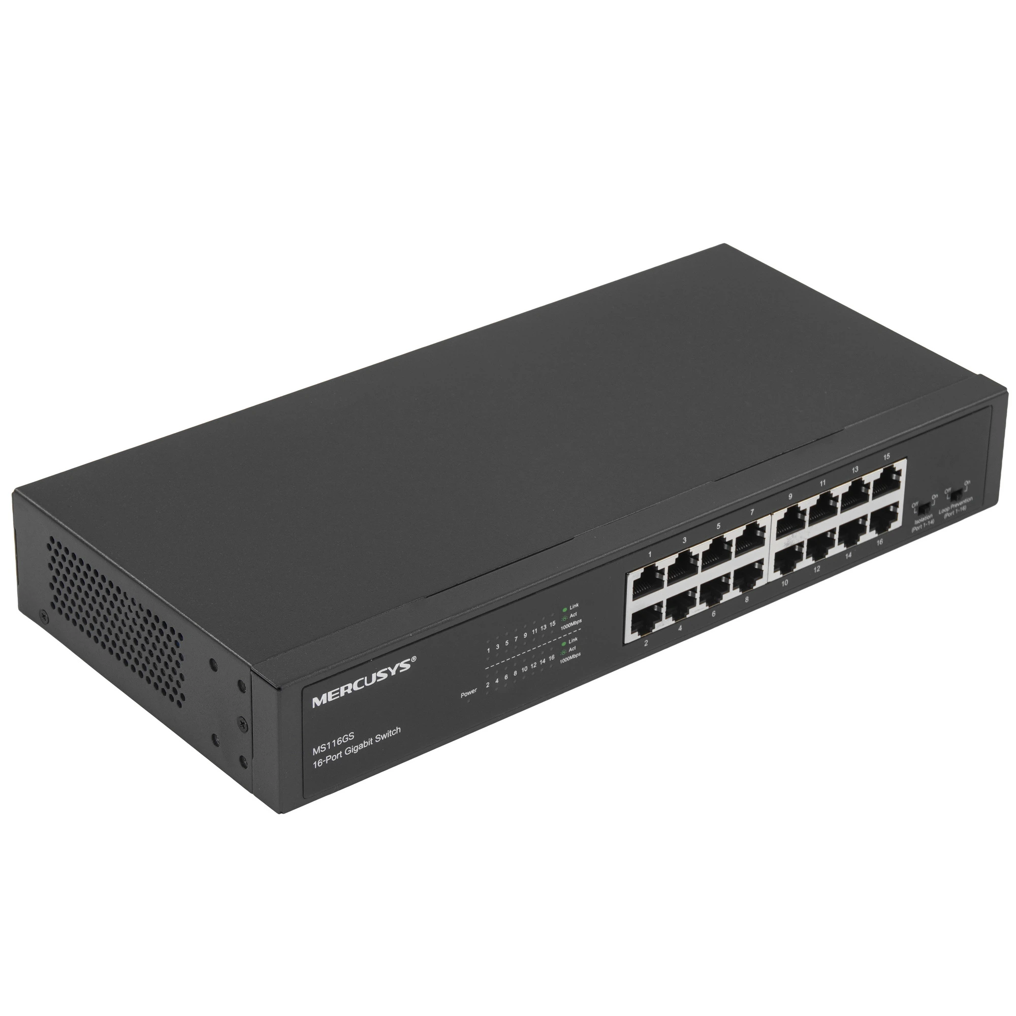 Коммутатор Mercusys MS116GS, 16×1 Гбит/с, неуправляемый