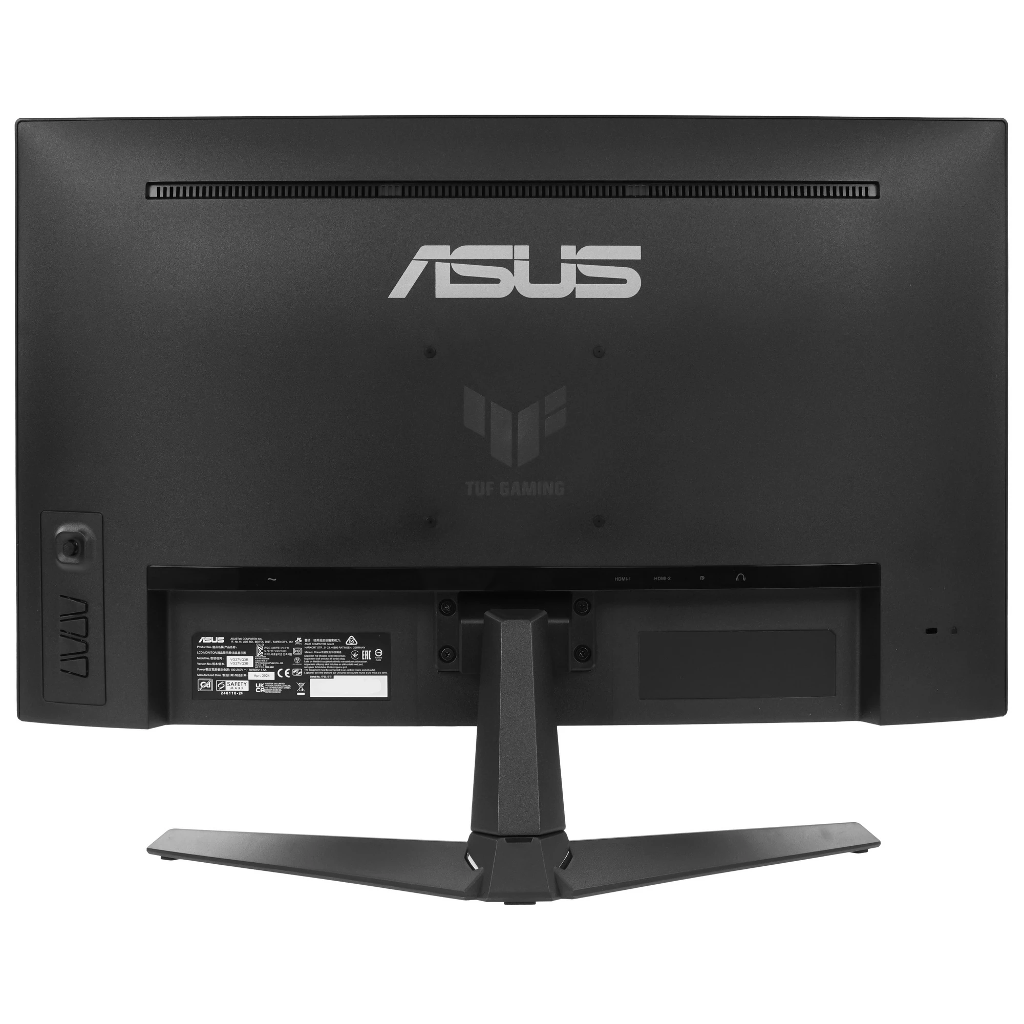 Монитор 27' ASUS TUF Gaming VG27VQ3B VA 1920x1080, 180 Гц, 1 мс, 16:9, 250 кд/м², HDMI 2.0, DP 1.2, 3.5 Jack, FreeSync, изогнутый экран (1500R), динамики (2x2 Вт), черный, фото9