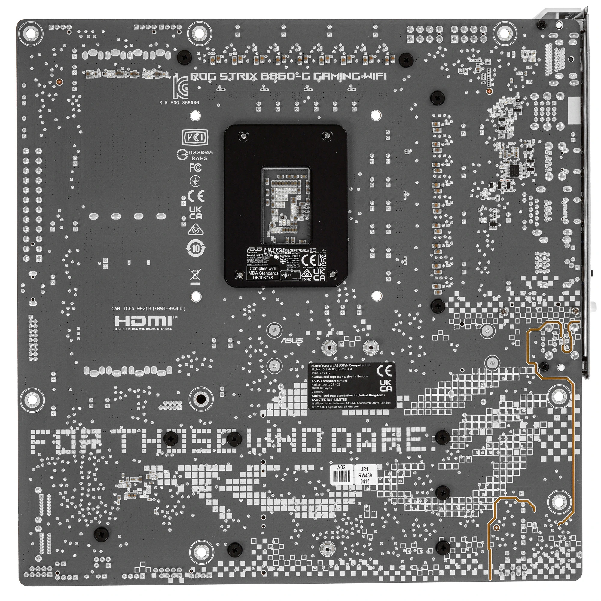 Материнская плата ASUS ROG STRIX B860-G GAMING WIFI, LGA1851, Intel B860, 4xDDR5, 4xSATA, 4xM.2, 1xPCIe 5.0 x16, DisplayPort, HDMI, USB Type-C, 1x2.5Gb LAN, Thunderbolt, 2x3.5 мм, 7.1, microATX, фото2
