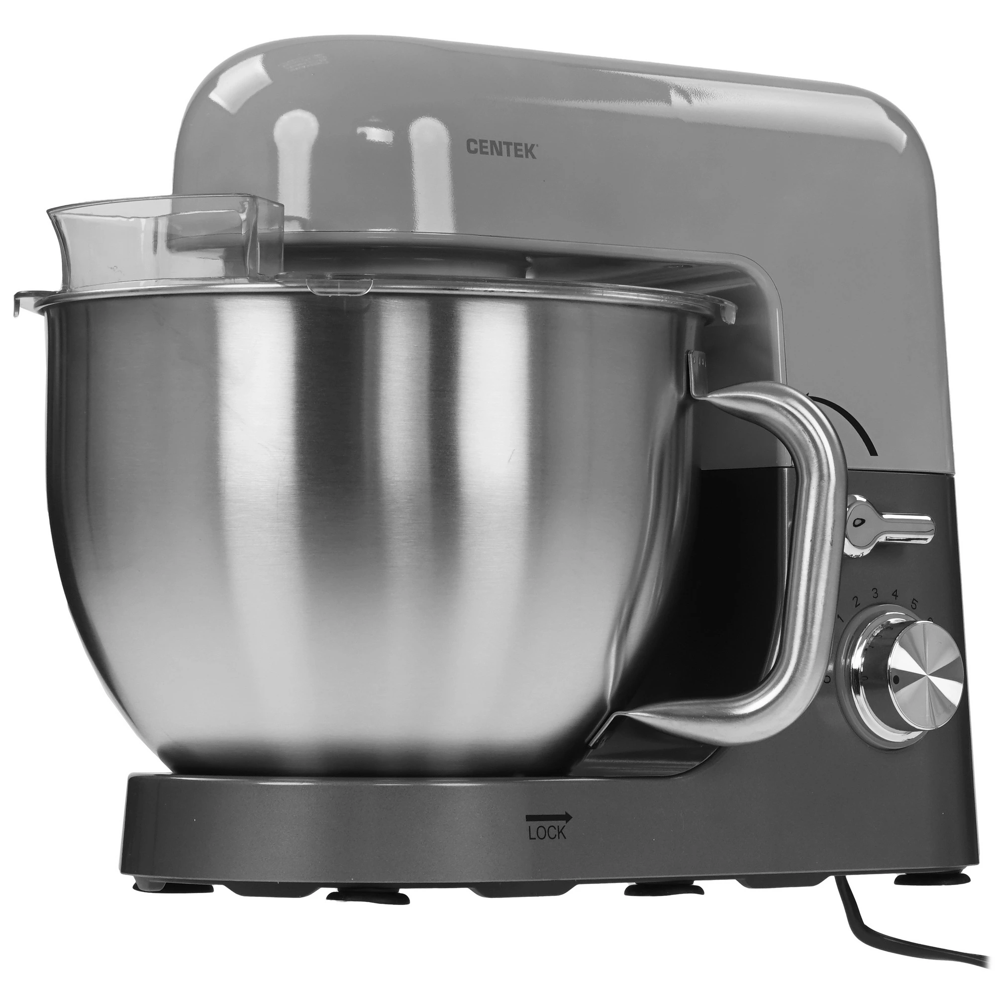 Миксер Centek CT-1151 DIJON серый, стационарный, 1600 Вт, 5 л, 8 скоростей