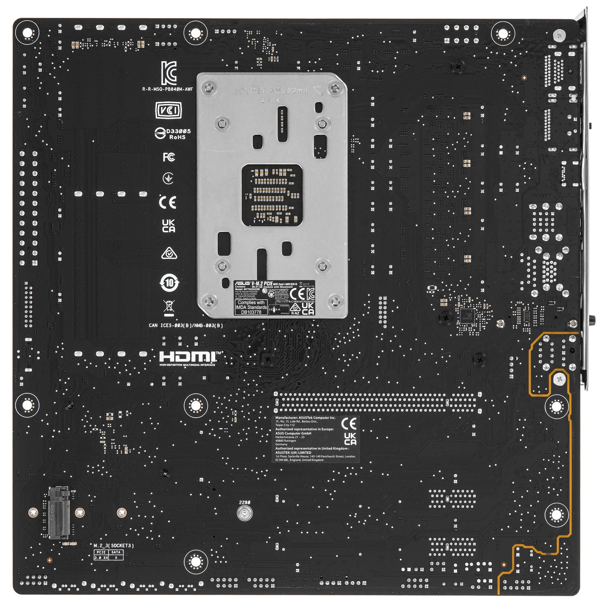 Материнская плата ASUS PRIME B840M-A WIFI, AM5, AMD B840, 4xDDR5, 4xSATA, 3xM.2, 1xPCIe 4.0 x16, 2xPCIe 3.0 x1, DisplayPort, HDMI, 1x2.5Gb LAN, USB Type-C, 3x3.5 мм, 7.1, microATX, фото3