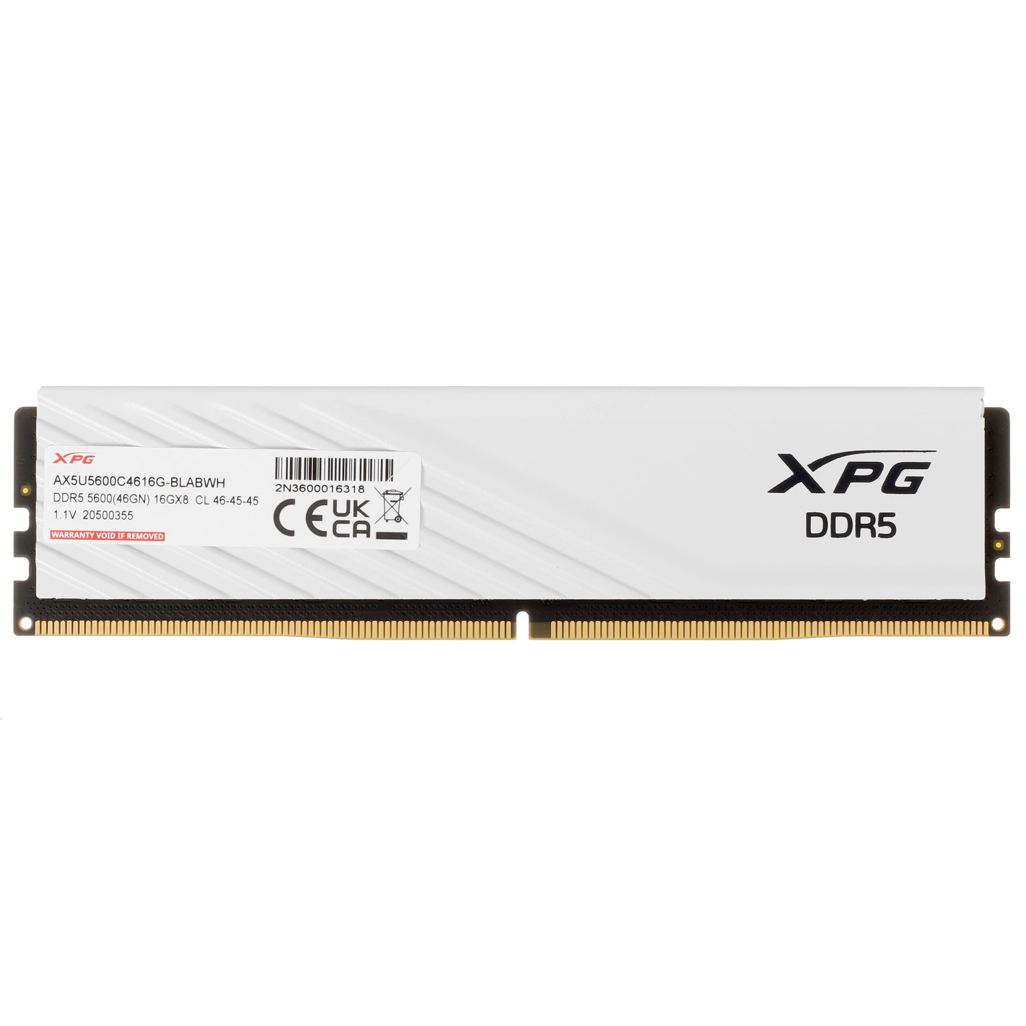 Оперативная память ADATA XPG Lancer Blade, DDR5, 16GB (1x16GB), 5600 MHz, CL46, с радиатором, белый, фото2