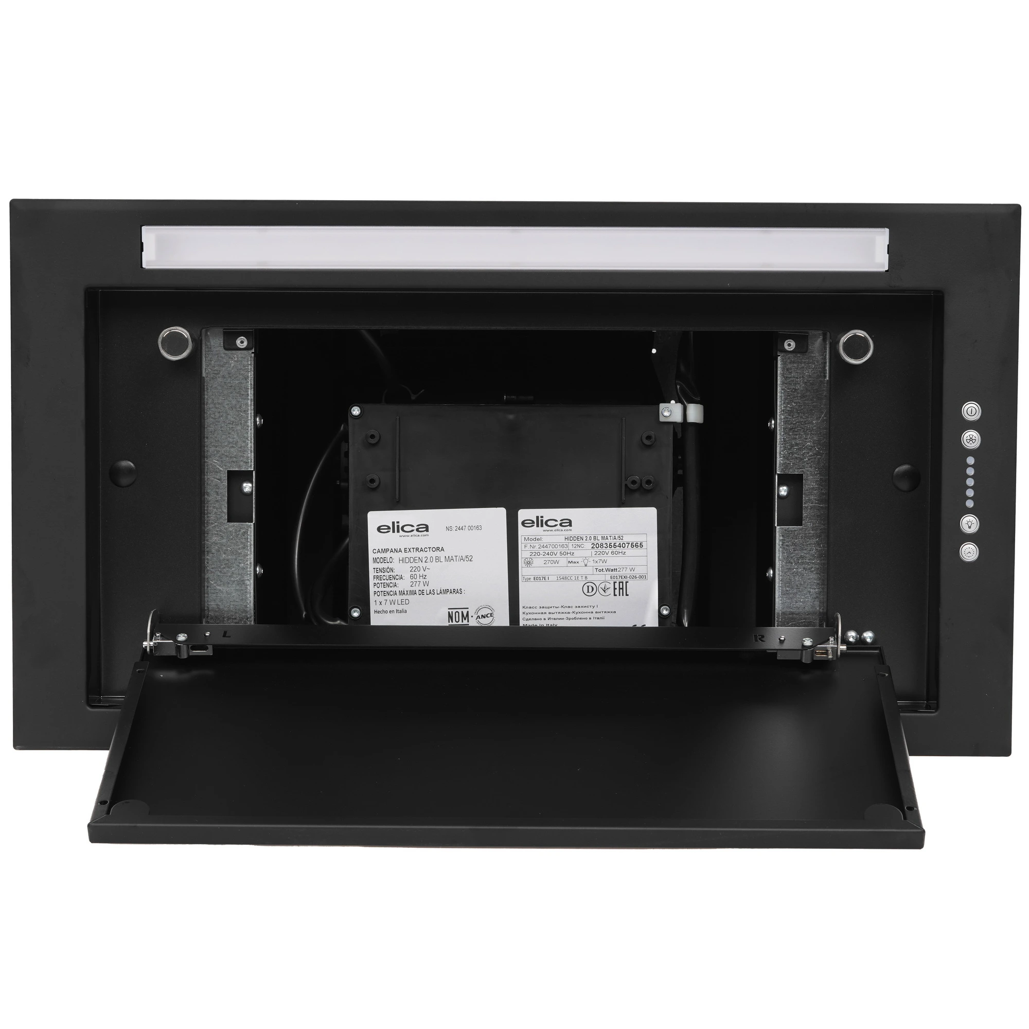 Вытяжка встраиваемая Elica HIDDEN 2.0 BL MAT/A/52 черный, 51.4 см, 1300 м/ч, 51 дБ, вид 9