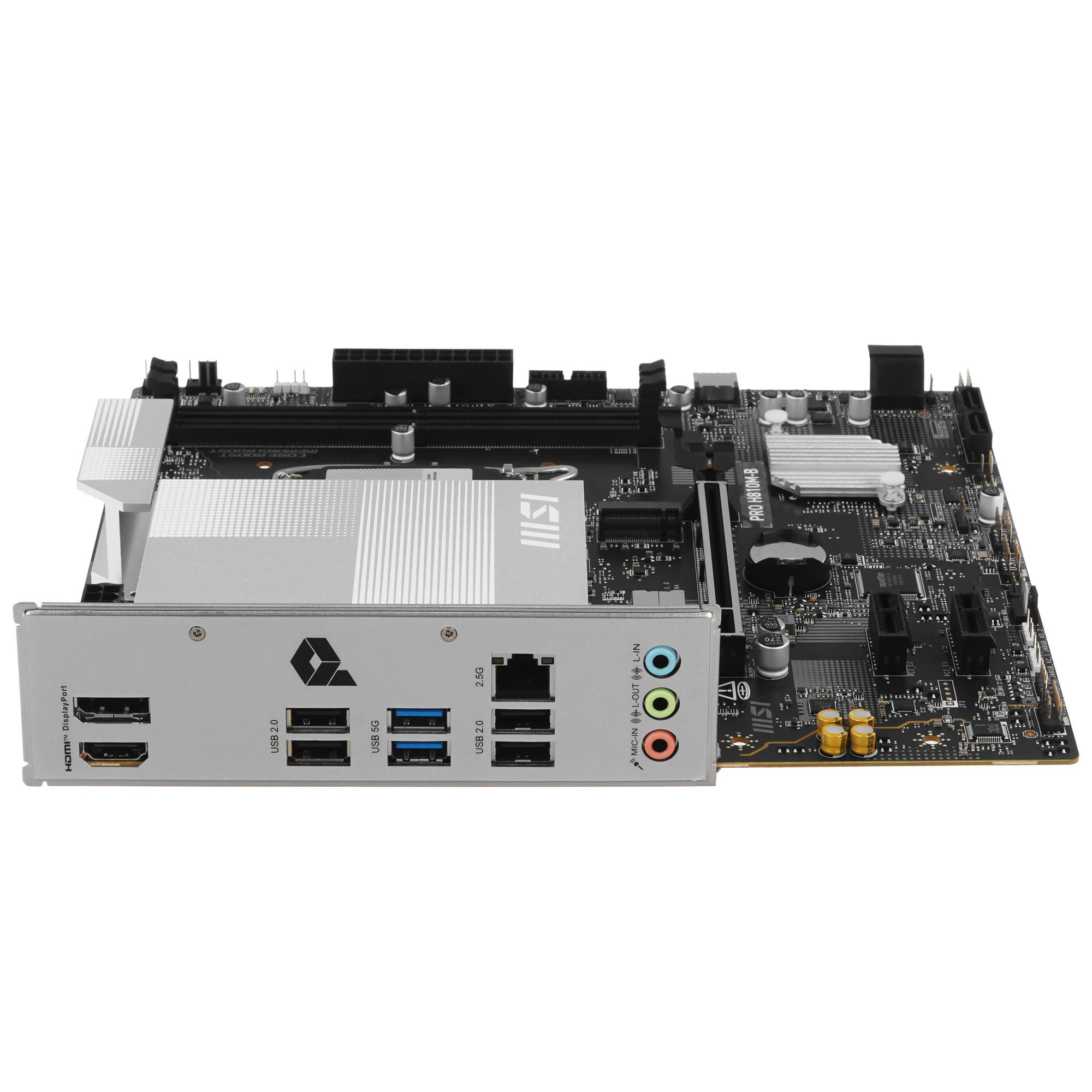 Материнская плата MSI PRO H810M-B, LGA1851, Intel H810, 2xDDR5, 4xSATA, 1xM.2, 1xPCIe 5.0 x16, DisplayPort, HDMI, 1x2.5Gb LAN, 3x3.5 мм, 7.1, microATX, фото3