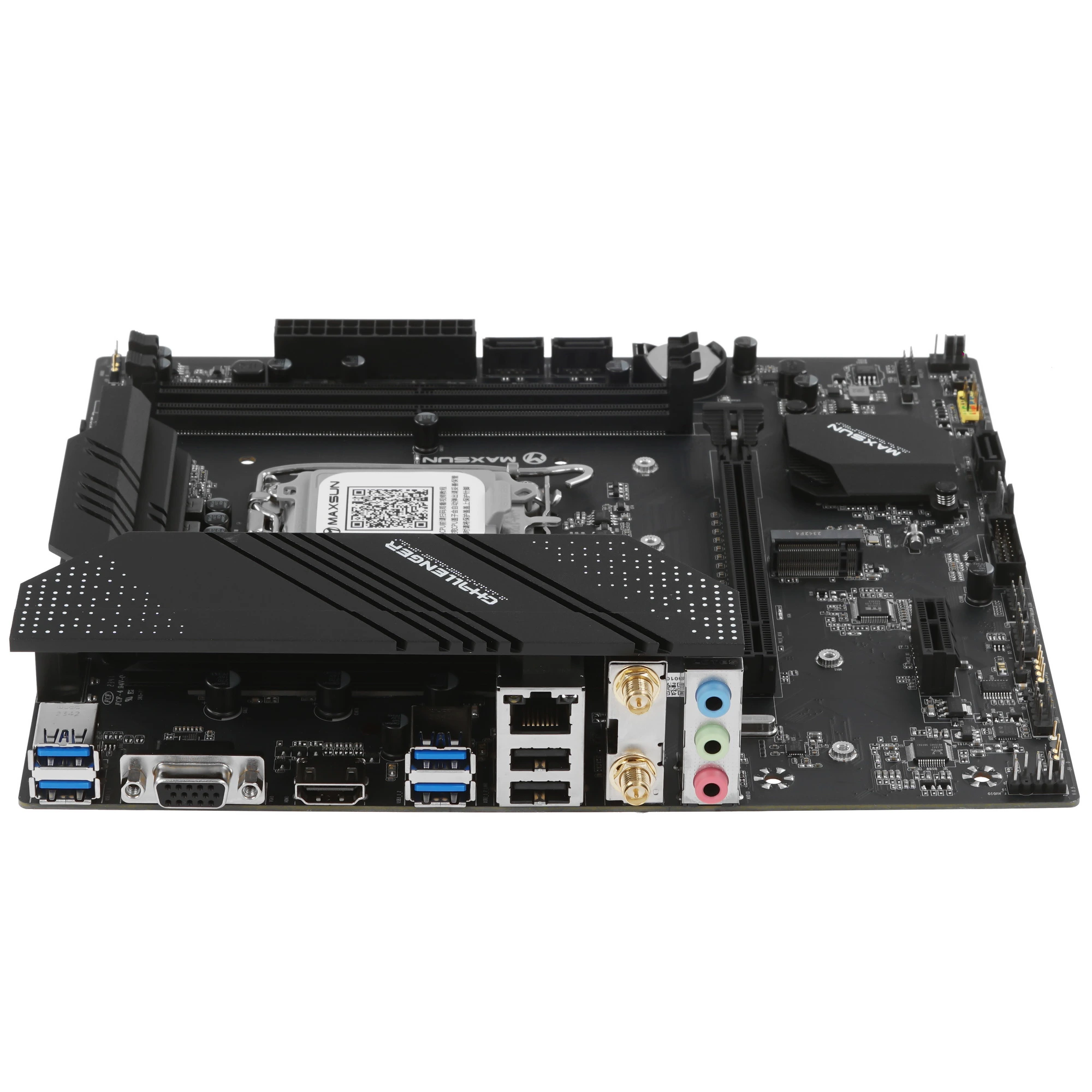 Материнская плата Maxsun Challenger B760M D5 WIFI, LGA 1700, Intel B760, 2xDDR5, 3xSATA, 2xM.2, 1xPCIe 4.0 x16, 1xPCIe 4.0 x1, 1xHDMI, 1xVGA, 1x 1Gb LAN, 2xUSB-A 3.2 Gen 1, 2xUSB-A 2.0, 3x3.5 мм, 5.1, mATX, фото11
