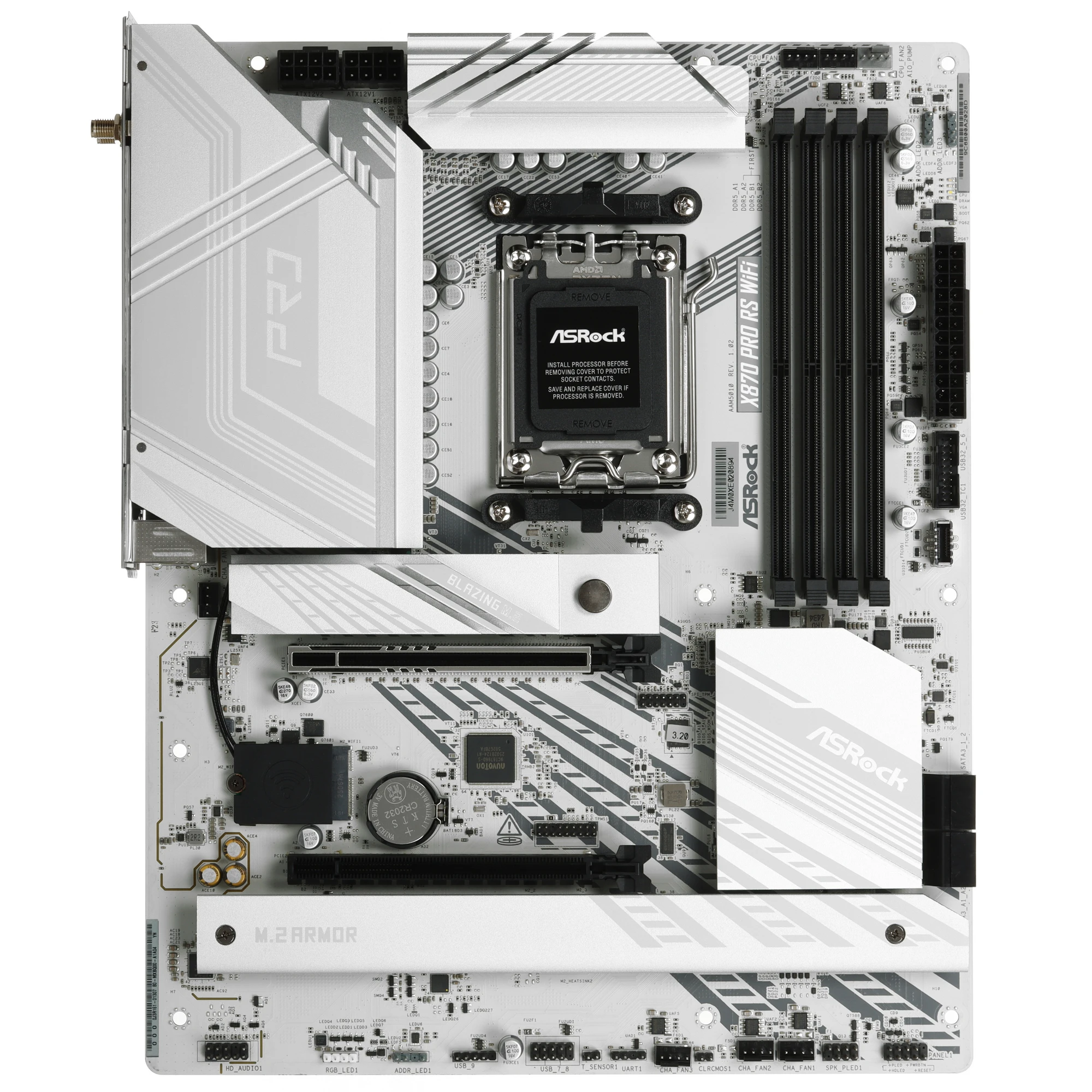 Материнская плата Asrock X870 PRO RS WIFI Socket AM5 AMD X870 4xDDR5 ATX AC`97 8ch(7.1) 2.5Gg RAID+HDMI, фото2