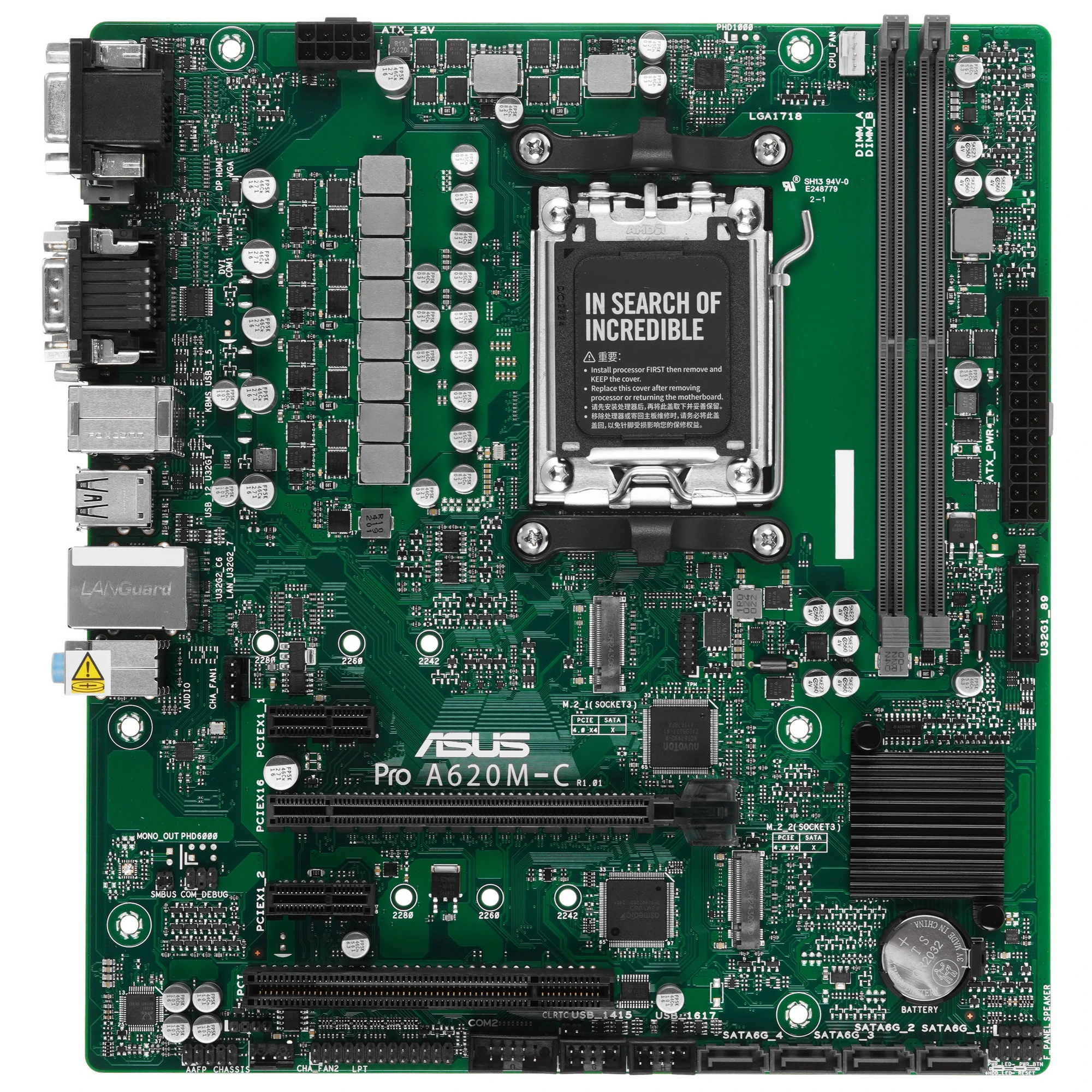 Материнская плата ASUS Pro A620M-C-CSM, AM5, AMD A620, 2xDDR5, 4xSATA, 2xM.2, 1xPCIe 4.0 x16, 2xPCIe x1, DisplayPort, HDMI, D-Sub, DVI, 1x 1Gb LAN, USB Type-C, 3x3.5 мм, 7.1, microATX, фото7