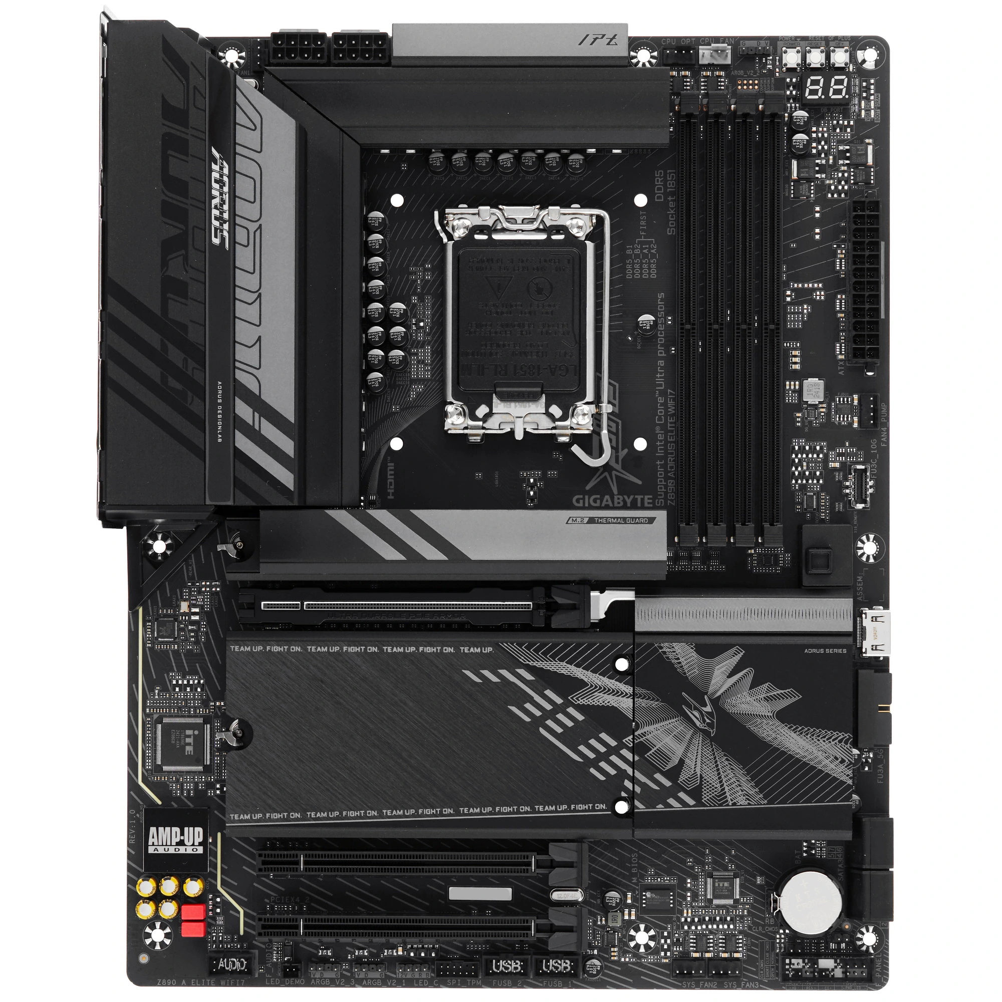 Материнская плата GIGABYTE Z890 AORUS ELITE WIFI7, LGA1851, Intel Z890, 4xDDR5, 4xSATA, 4xM.2, 1xPCIe 5.0 x16, DisplayPort, USB Type-C, 1x2.5Gb LAN, Thunderbolt, 2x3.5 мм, 7.1, ATX, фото2
