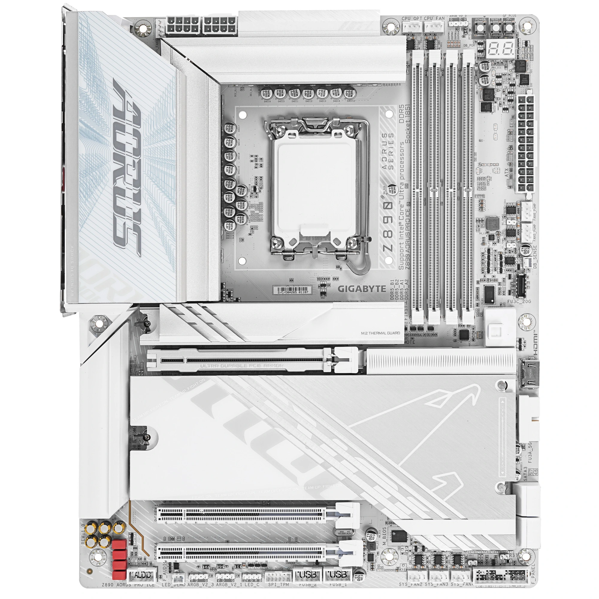 Материнская плата GIGABYTE Z890 AORUS PRO ICE, LGA1851, Intel Z890, 4xDDR5, 4xSATA, 5xM.2, 1xPCIe 5.0 x16, USB Type-C, 1x5Gb LAN, Thunderbolt, 2x3.5 мм, 7.1, ATX, фото2