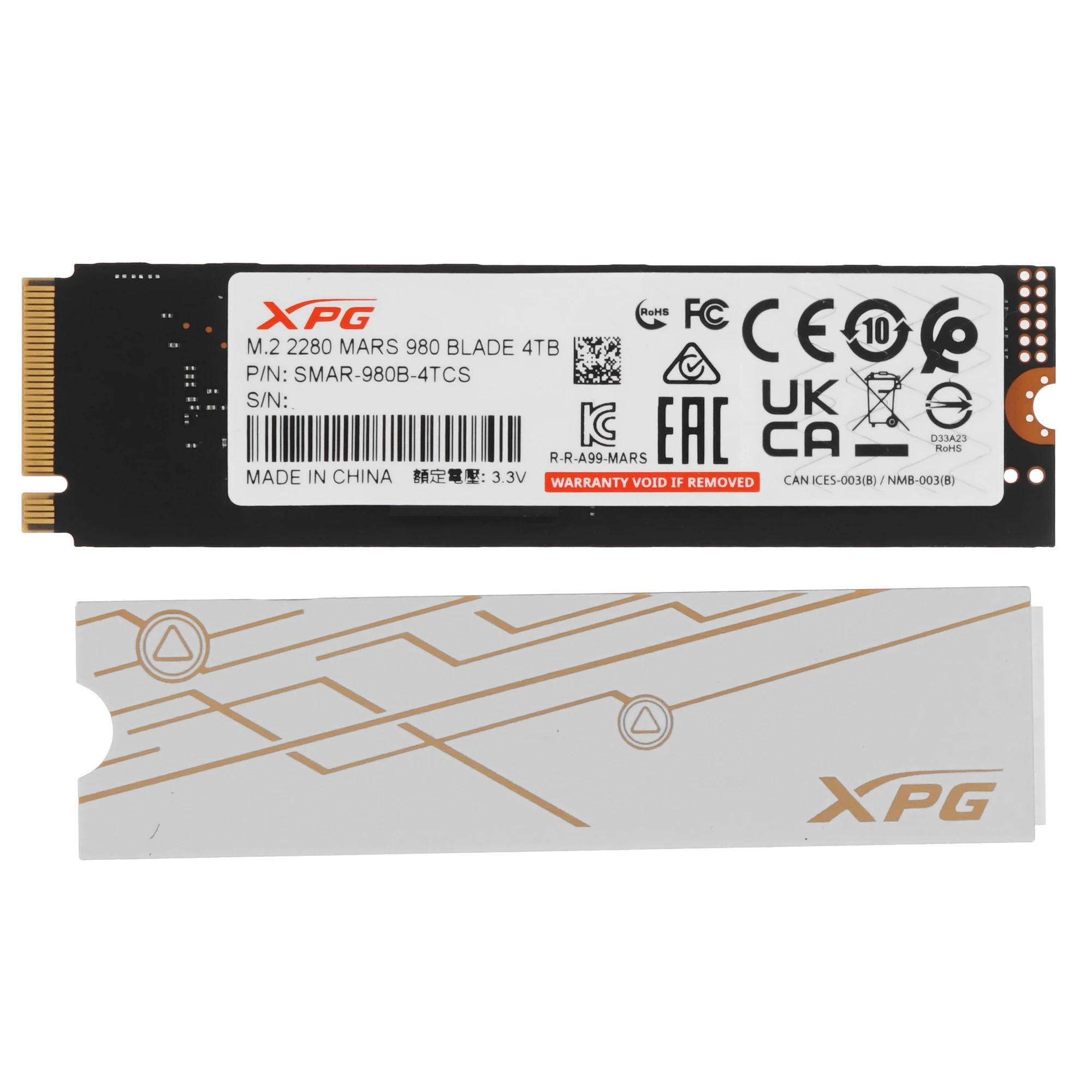 Накопитель SSD ADATA XPG MARS 980 BLADE, 4Tb, PCIe 5.0 x4, M.2 2280, NVMe, R/W 14000/13000 3D-NAND, фото6