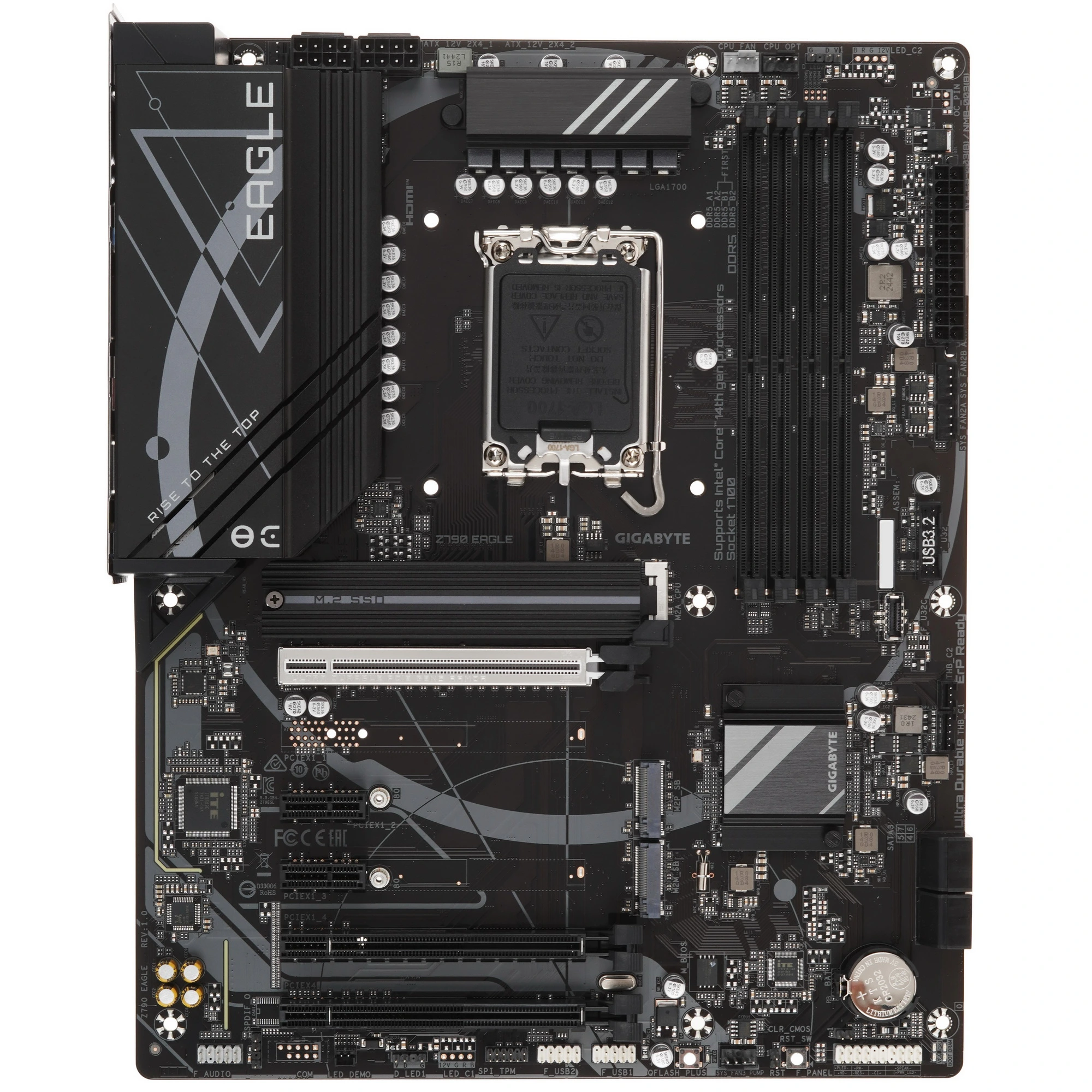 Материнская плата GIGABYTE Z790 EAGLE, LGA1700, Intel Z790, 4xDDR5, 4xSATA, 3xM.2, 1xPCIe 5.0 x16, DisplayPort, HDMI, 1x2.5Gb LAN, USB Type-C, 3x3.5 мм, 7.1, ATX