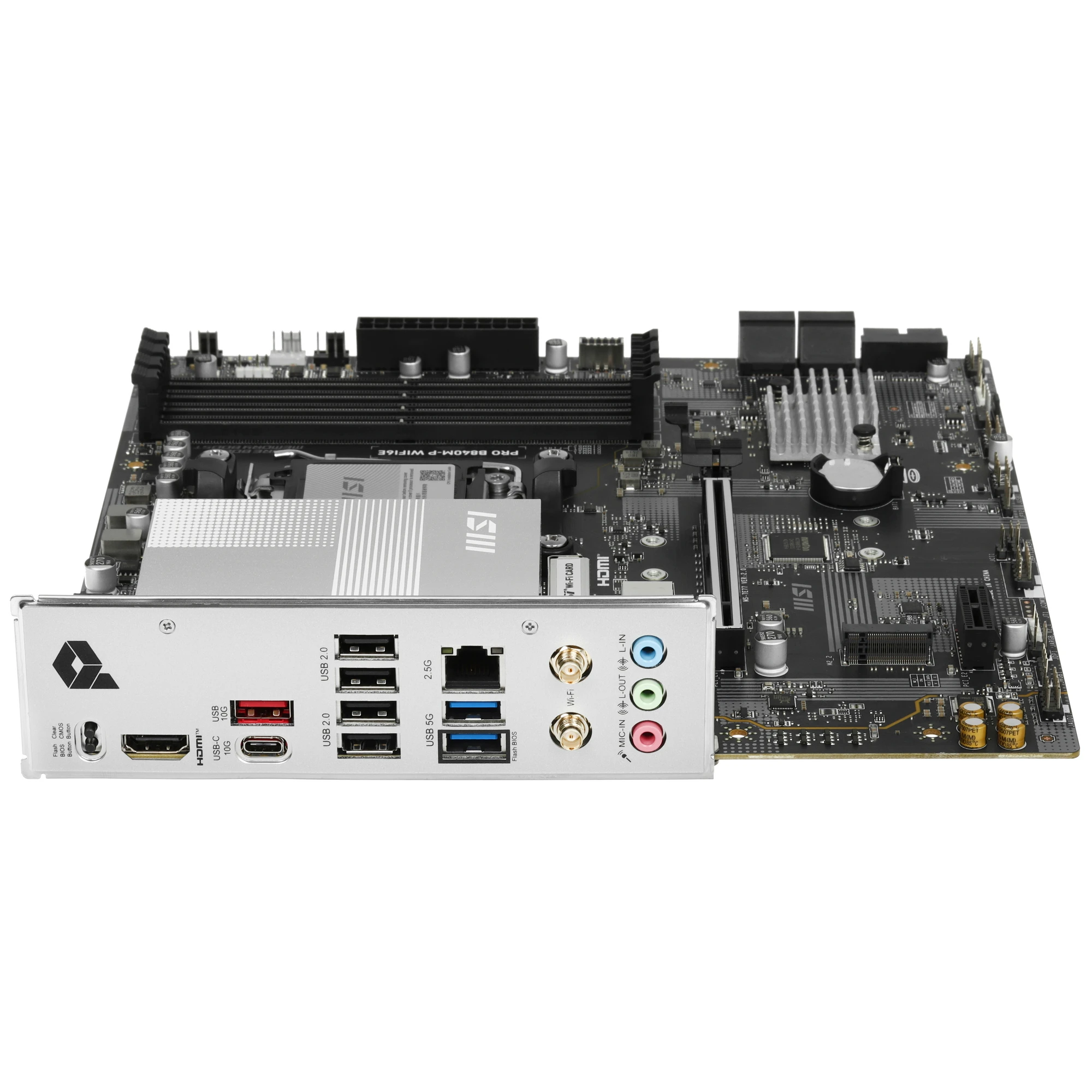 Материнская плата MSI PRO B840M-P WIFI6E, AM5, AMD B840, 4xDDR5, 4xSATA, 2xM.2, 1xPCIe 4.0 x16, 1xPCIe 3.0 x1, 1xHDMI, 1x2.5Gb LAN, Wi-Fi 6E, Bluetooth 5.3, 1xUSB-C 10Gbps, 1xUSB-A 10Gbps, 2xUSB-A 5Gbps, 4xUSB-A 2.0, 3x3.5 мм, 7.1, mATX, фото7