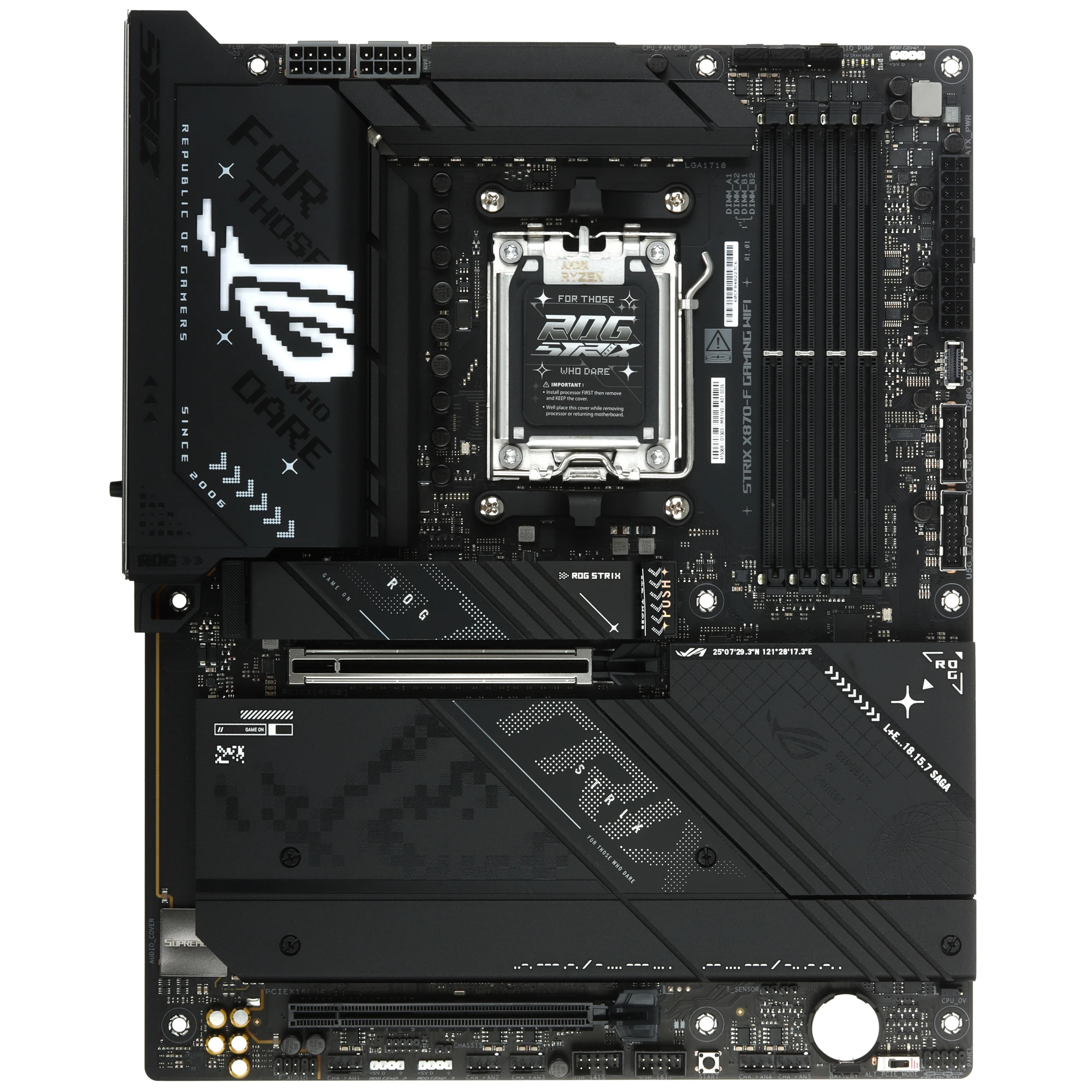 Материнская плата ASUS ROG STRIX X870-F GAMING WIFI, AM5, AMD X870, 4xDDR5, 2xSATA, 4xM.2, 1xPCIe 5.0 x16, 1xPCIe 4.0 x4, DisplayPort, HDMI, 1x2.5Gb LAN, USB Type-C, 2x3.5 мм, 7.1, ATX, фото17
