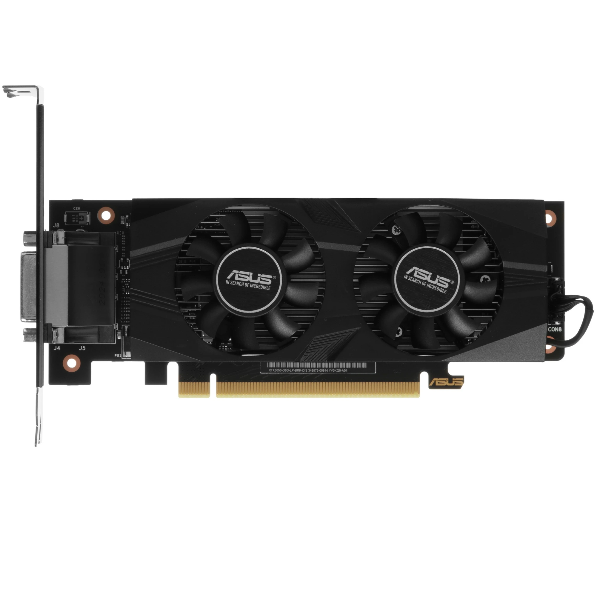 Видеокарта ASUS GeForce RTX 3050 LP BRK OC Edition, 6 GB GDDR6, 96 bit, DVI-D, DisplayPort, HDMI, GPU 1042 MHz