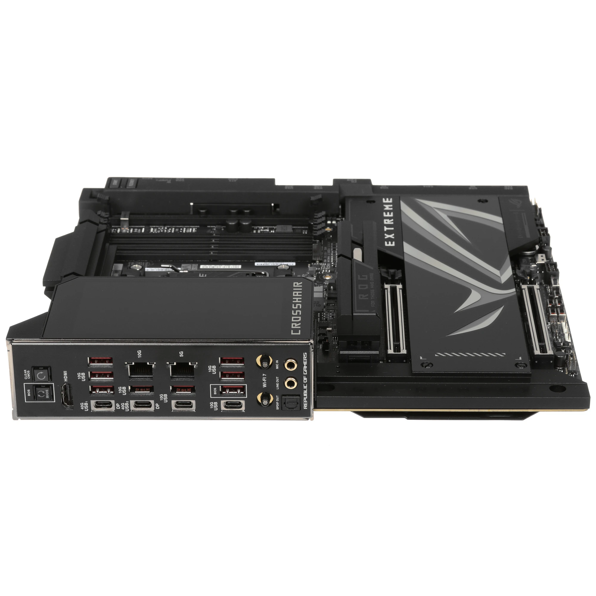 Материнская плата ASUS ROG CROSSHAIR X870E EXTREME, AM5, AMD X870E, 4xDDR5, 4xSATA, 5xM.2, 1xPCIe 5.0 x16, 1xPCIe 5.0 x8, 1xHDMI, 1x10Gb LAN, 1x2.5Gb LAN, Wi-Fi 7, Bluetooth 5.4, 2xUSB-C 40Gbps, 2xUSB-C 10Gbps, 8xUSB-A 10Gbps, 1xTOSLINK, 2x3.5 мм, 7.1, E-ATX, фото3