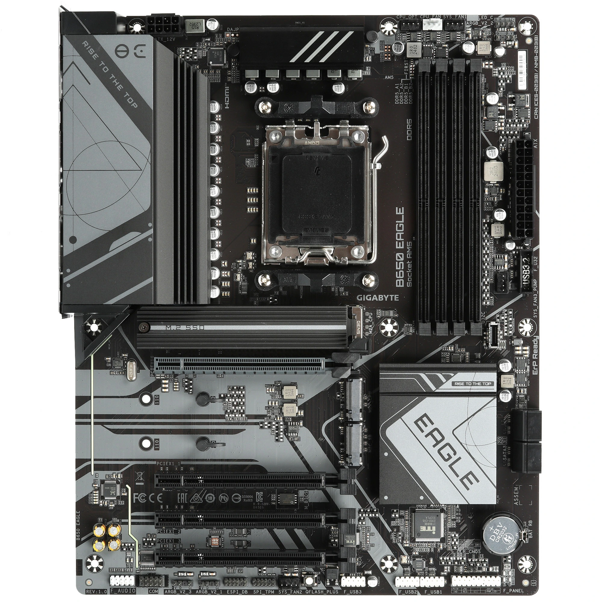Материнская плата GIGABYTE B650 EAGLE, AM5, AMD B650, 4xDDR5, 4xSATA, 3xM.2, 1xPCIe 4.0 x16, DisplayPort, HDMI, 1xGb LAN, USB Type-C, 3x3.5 мм, 7.1, ATX, фото2