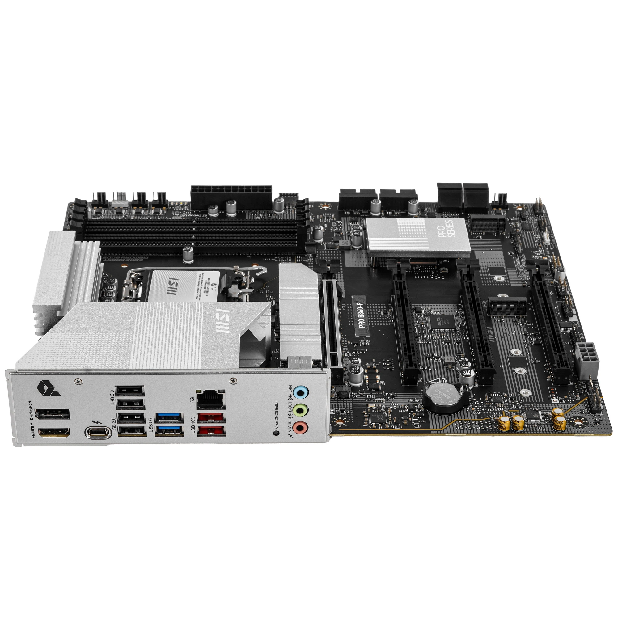 Материнская плата MSI PRO B860-P, LGA1851, Intel B860, 4xDDR5, 4xSATA, 3xM.2, 1xPCIe 5.0 x16, DisplayPort, HDMI, USB Type-C, 1x5Gb LAN, Thunderbolt, 3x3.5 мм, 7.1, ATX, фото5