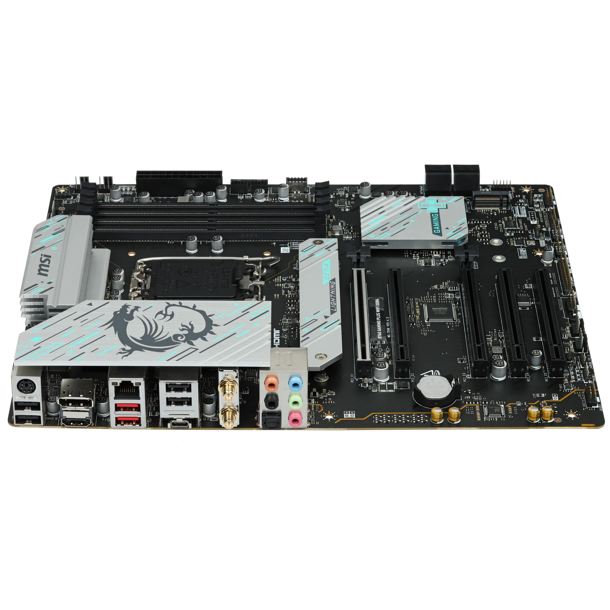 Материнская плата MSI B760 GAMING PLUS WIFI DDR4, LGA1700, Intel B760, 4xDDR4, 4xSATA, 2xM.2, 2xPCIe x16, DisplayPort, HDMI, 1x2.5Gb LAN, USB Type-C, 5x3.5 мм, 7.1, ATX, фото3