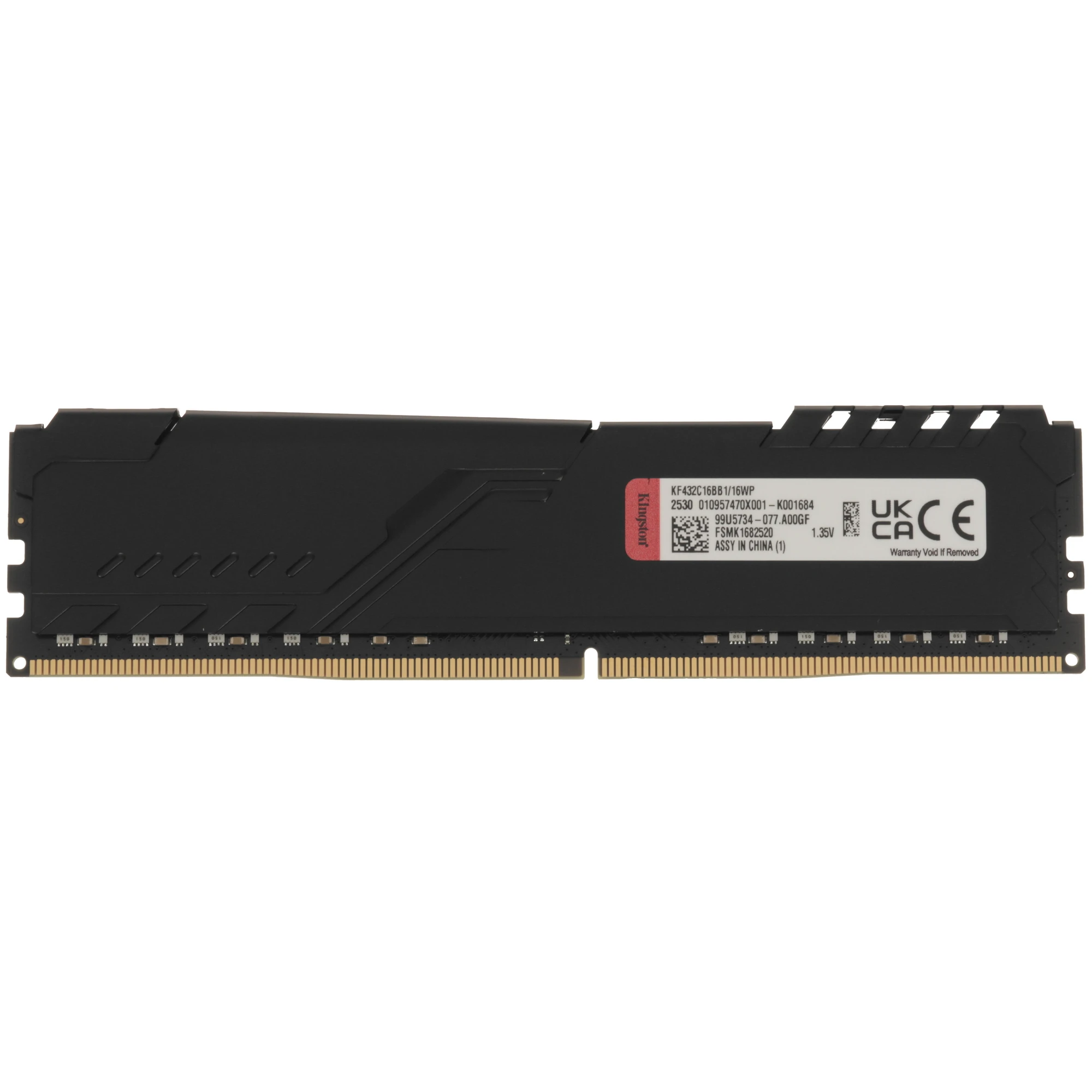 Оперативная память Kingston Fury Beast Black, DDR4, 16GB (1x16GB), 3200 MHz, CL16, с радиатором, черный, фото2