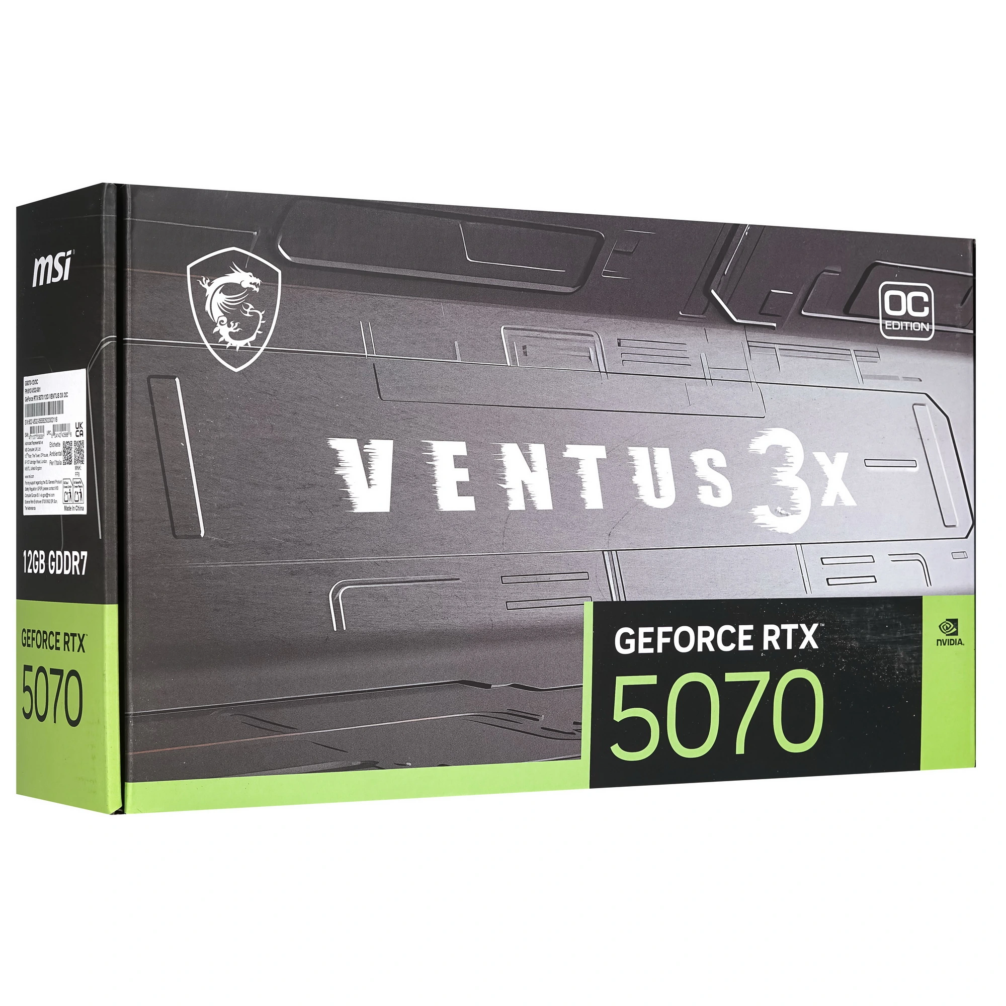 Видеокарта MSI GeForce RTX 5070 VENTUS 3X OC, 12 GB GDDR7, 192 bit, 3xDisplayPort, HDMI, GPU 2295 MHz, фото16
