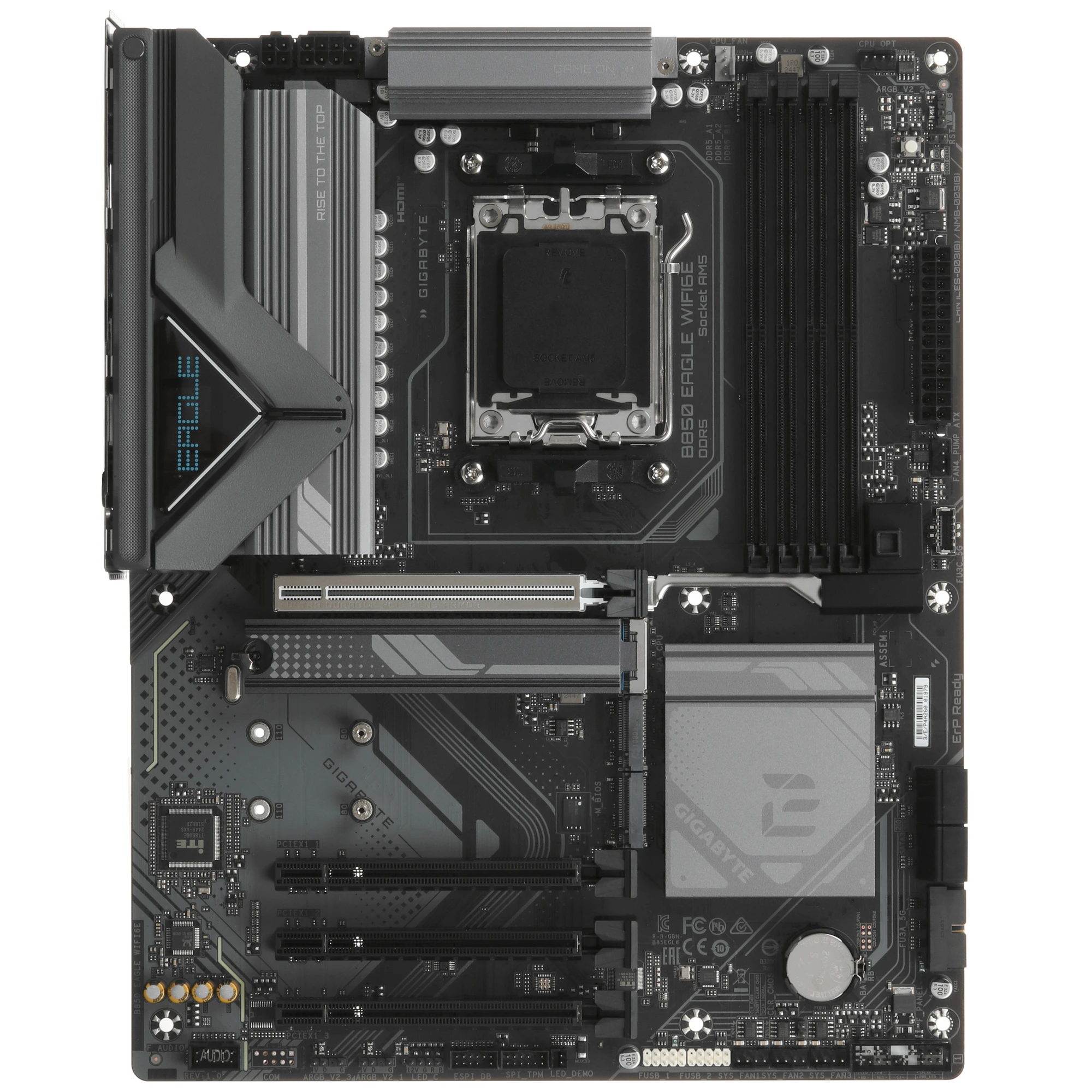Материнская плата GIGABYTE B850 EAGLE WIFI6E, AM5, AMD B850, 4xDDR5, 4xSATA, 3xM.2, 1xPCIe 5.0 x16, DisplayPort, HDMI, 1x1Gb LAN, USB Type-C, Wi-Fi 6E, Bluetooth, 3x3.5 мм, 7.1, ATX